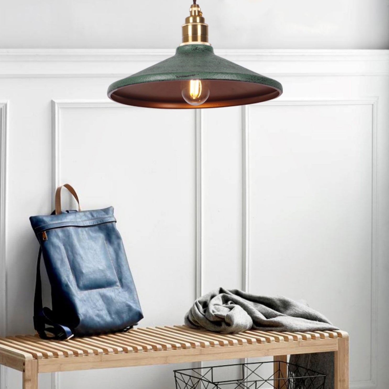 Rustic Saucer Shade Pendant Light D476