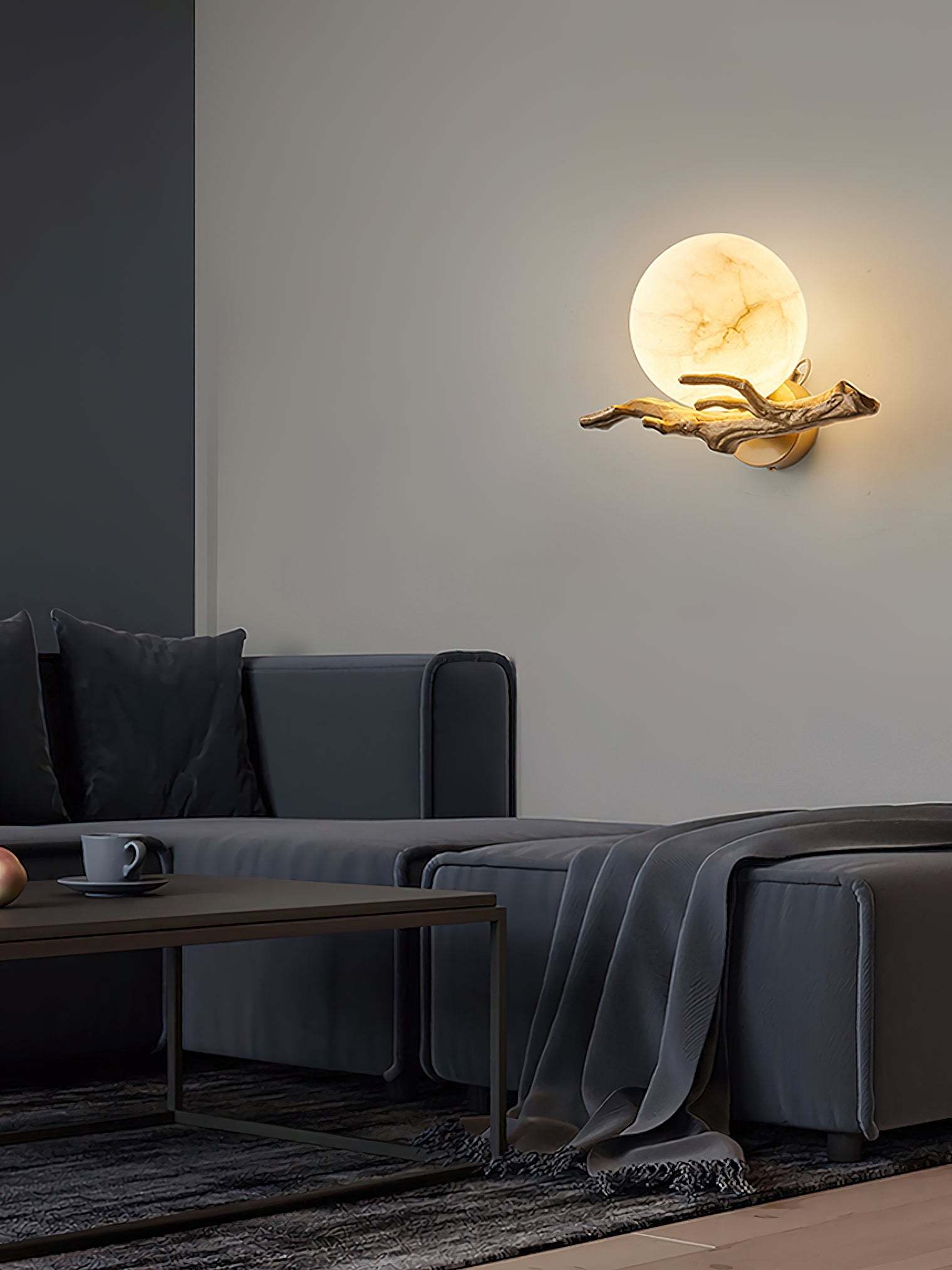 Retro Twigs Alabaster Wall Lamp D435