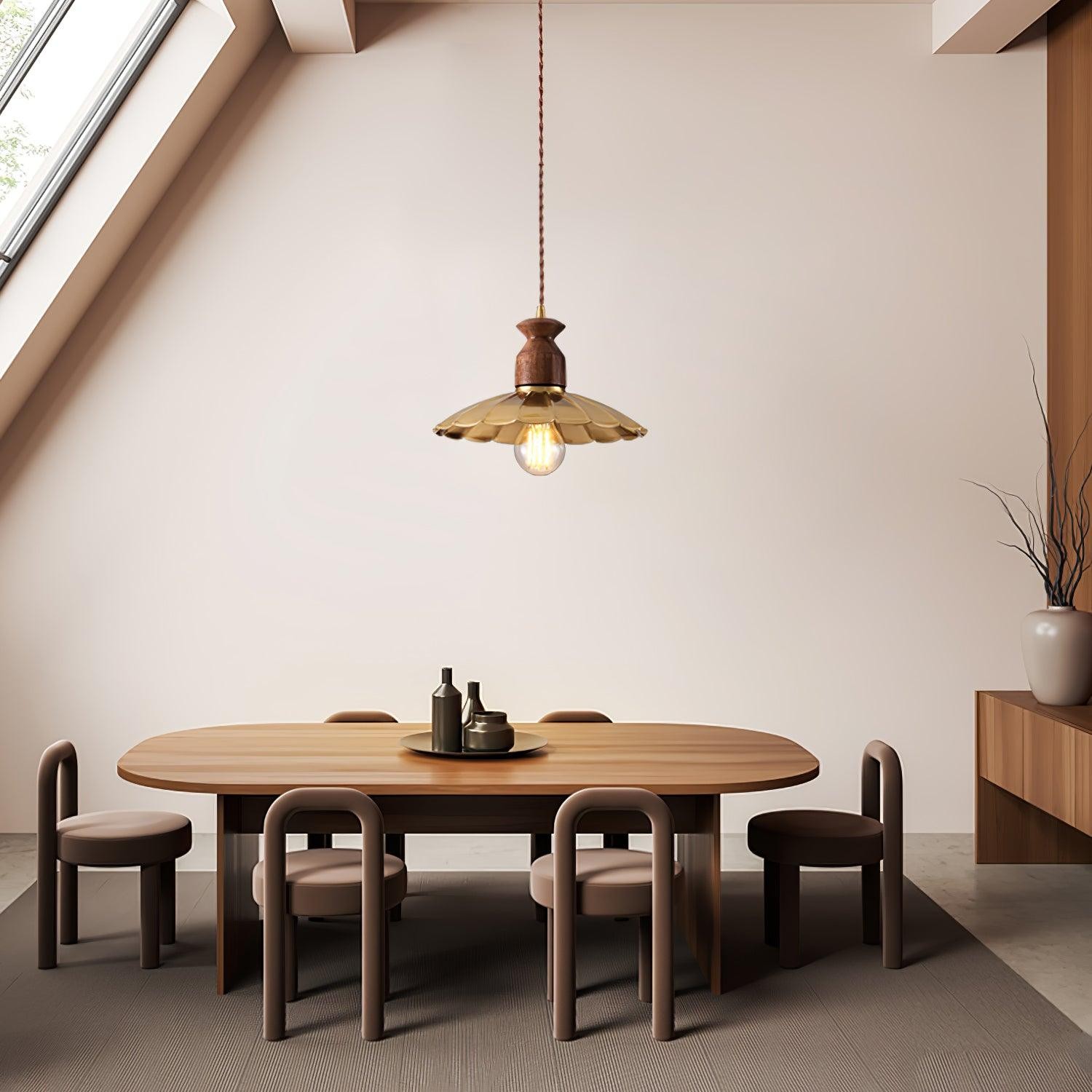 Round Brass Metal Badge Gold Pendant Lamp K272