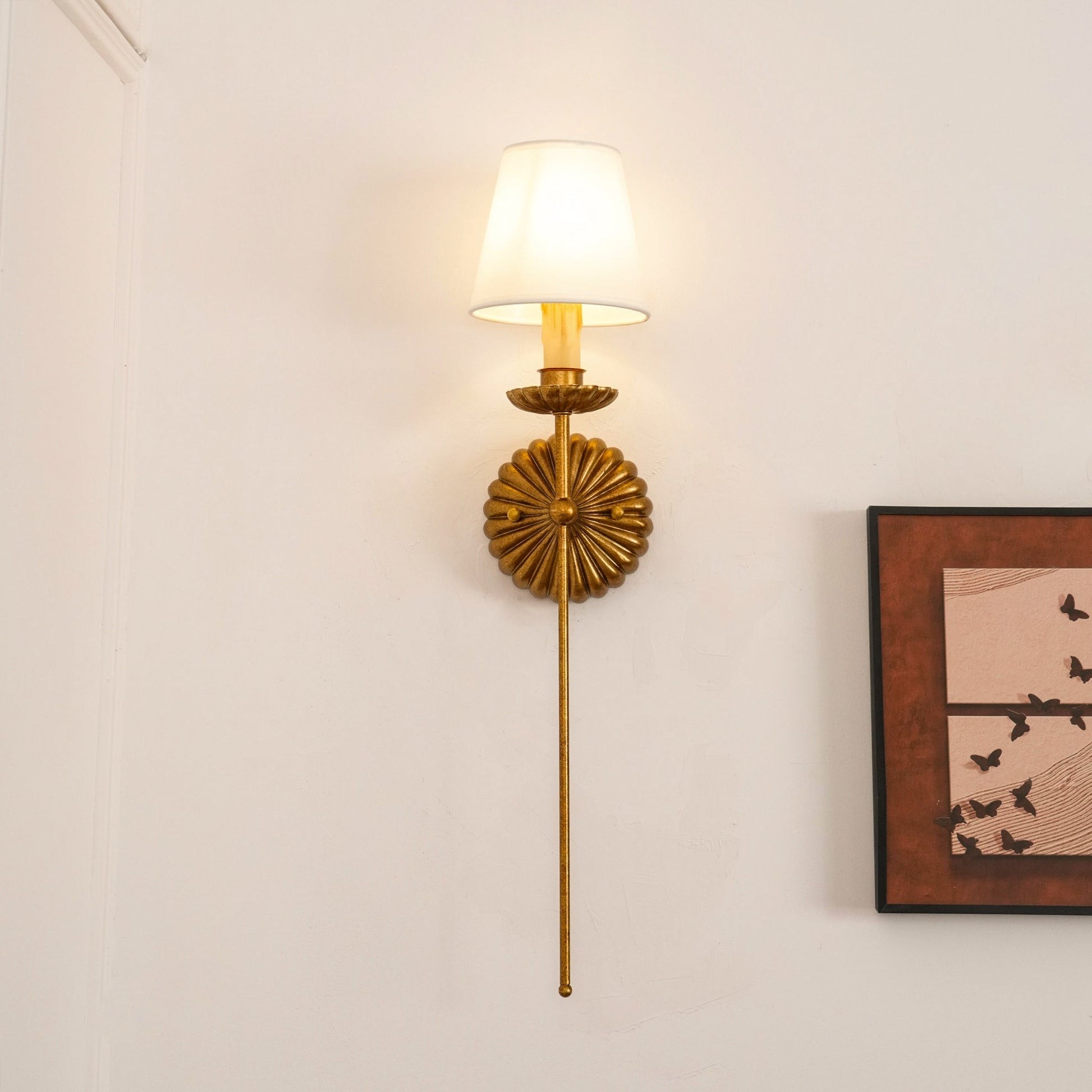 Catina Metal Wall Sconce with Fabric Shade – Stylish Accent Lighting for Home K1181