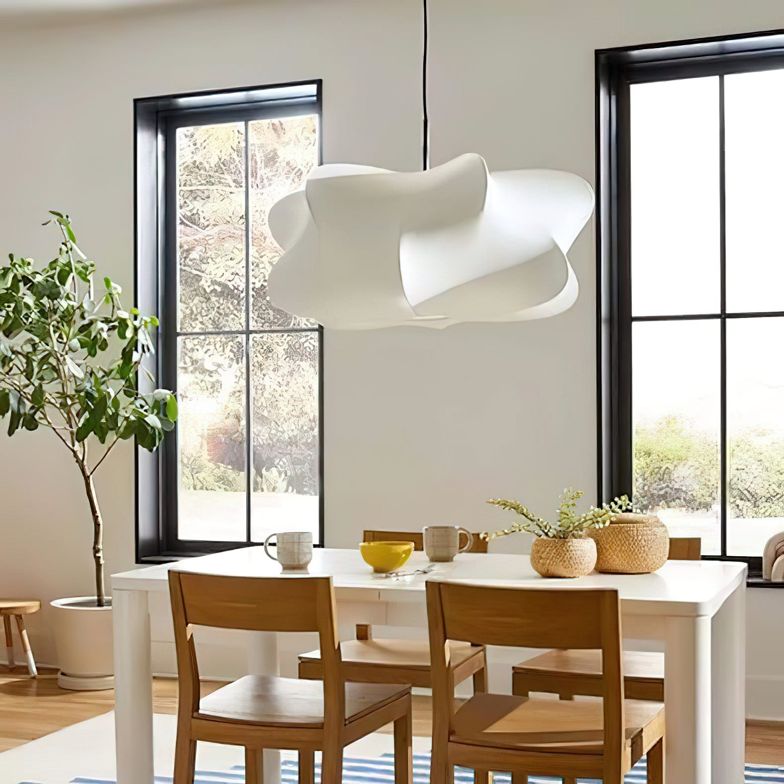 Lunaveo Timeless Minimal Silk Pendant Lamp - Cloud Shade Lighting for Home Decor K369