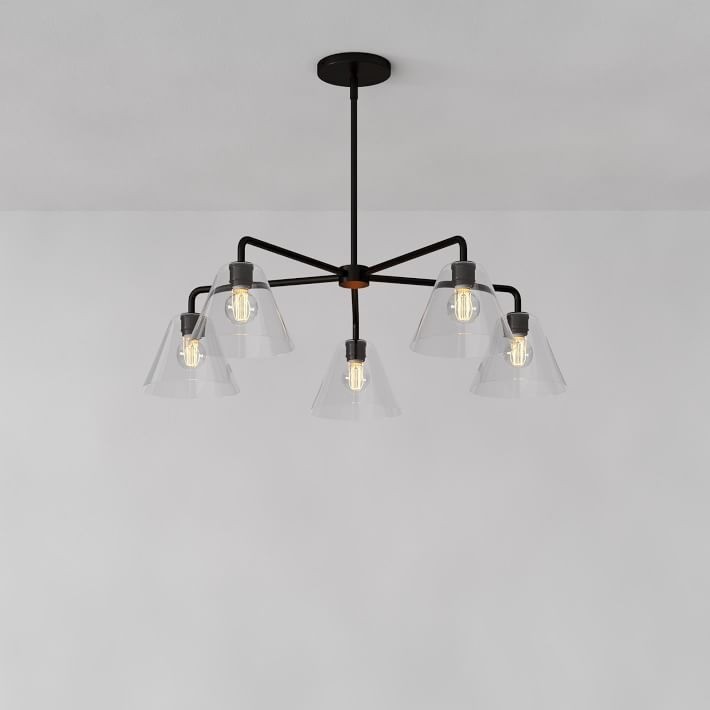 Conica Sculptural 5-Light Cone Chandelier - Modern Glass Lighting for Home K1394