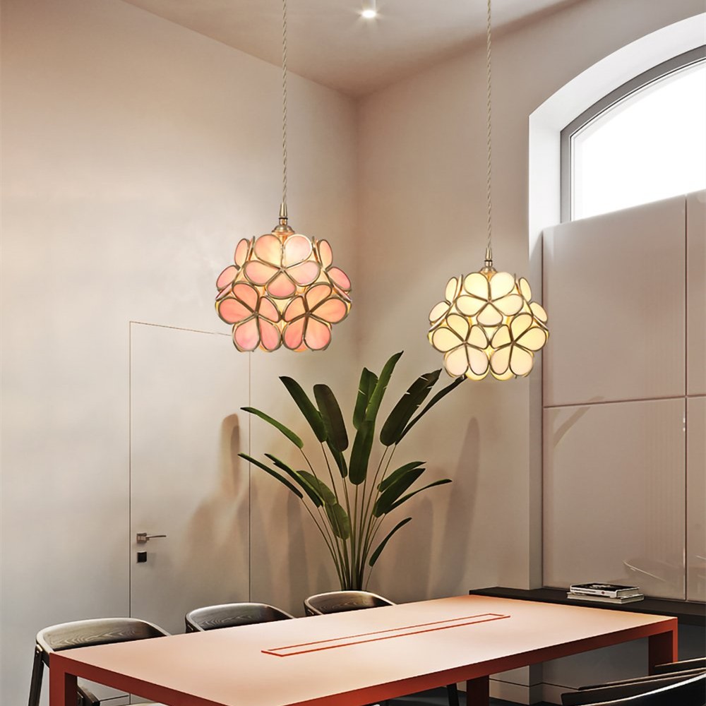 Flower Petal Glass Pendant Light