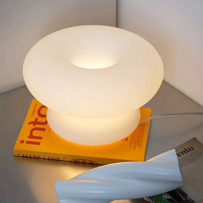 Minimalist Bauhaus White Mushroom Table Lamp K22