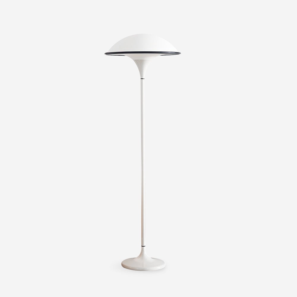 Danish Retro White Flying Saucer Floor Lamp K393