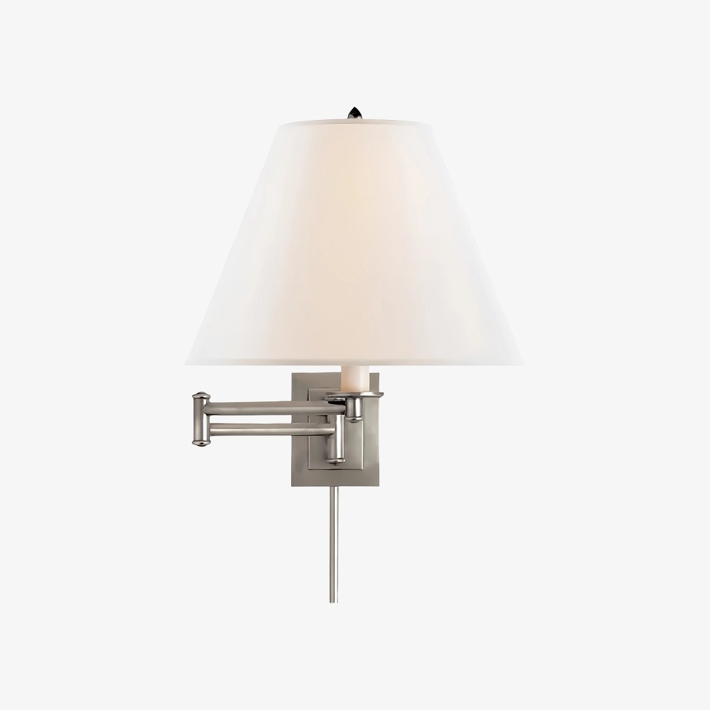Arcuma Modern Swing Arm Wall Lamp - Fabric Ambient Lighting for BedRooms K2083