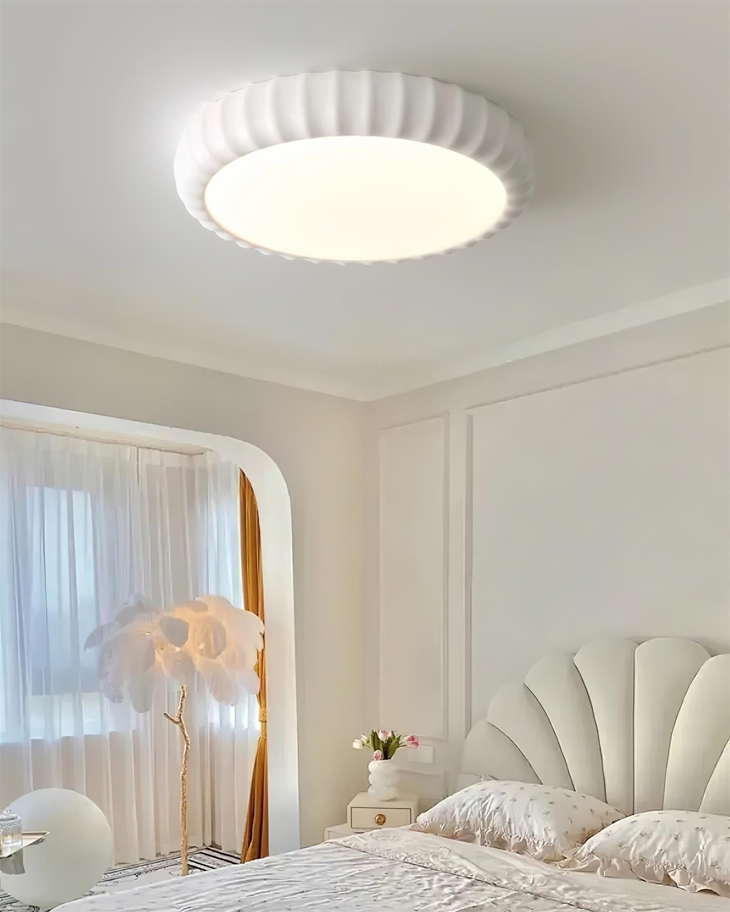 Simple Cream Style Wave Round Ceiling Light K446