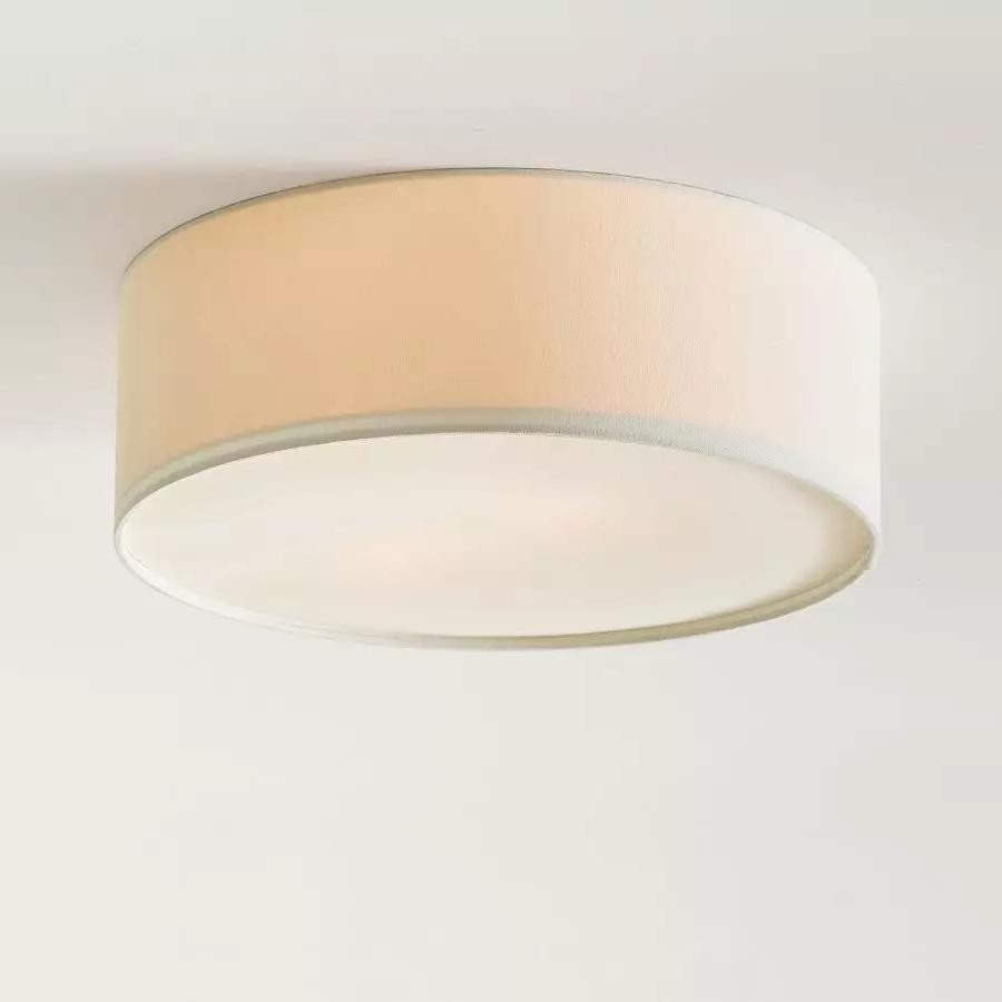Dumora Elegant Linen Drum Flushmount – Modern Ceiling Light for Every Room K1289