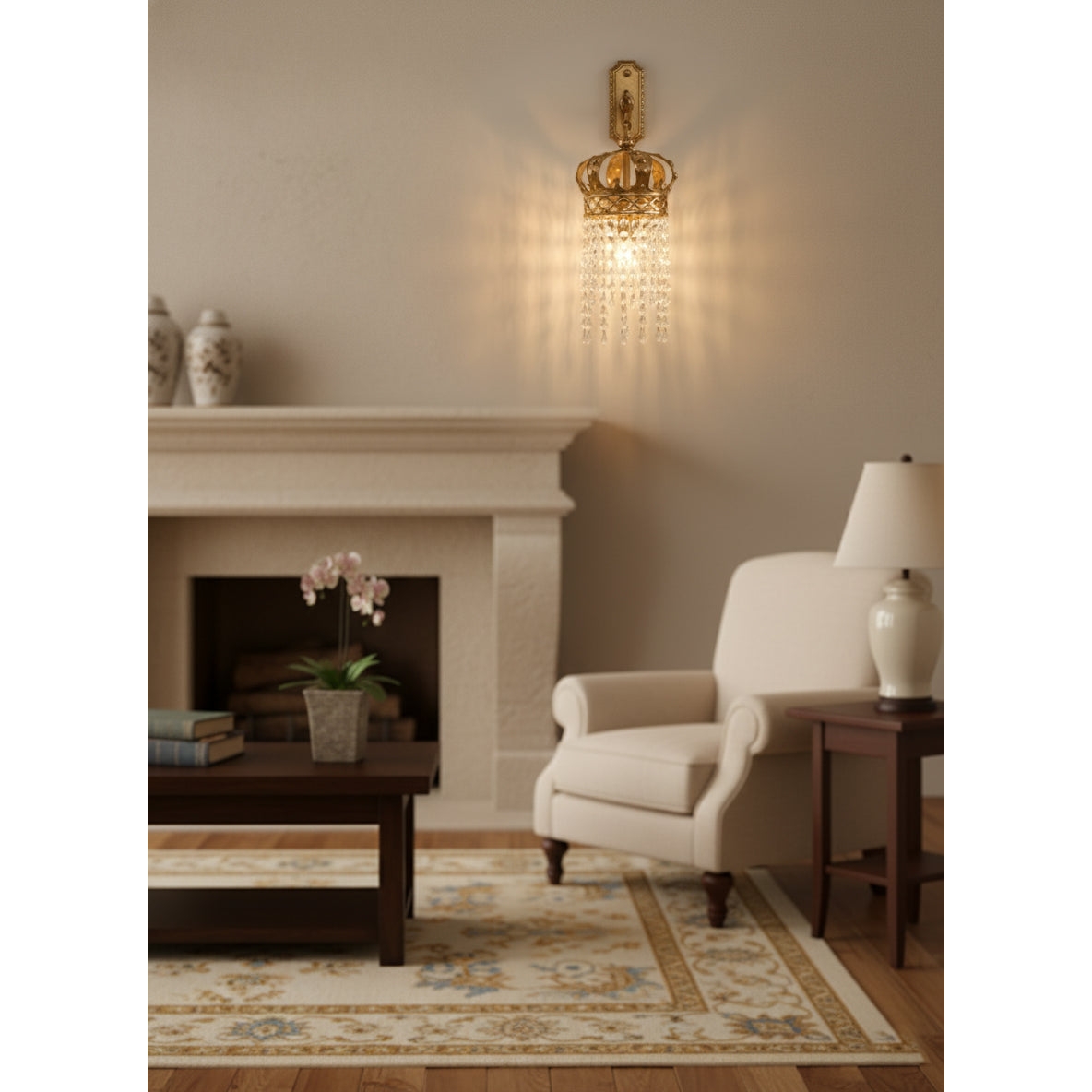 Timon Brass Crown Wall Lamp D745