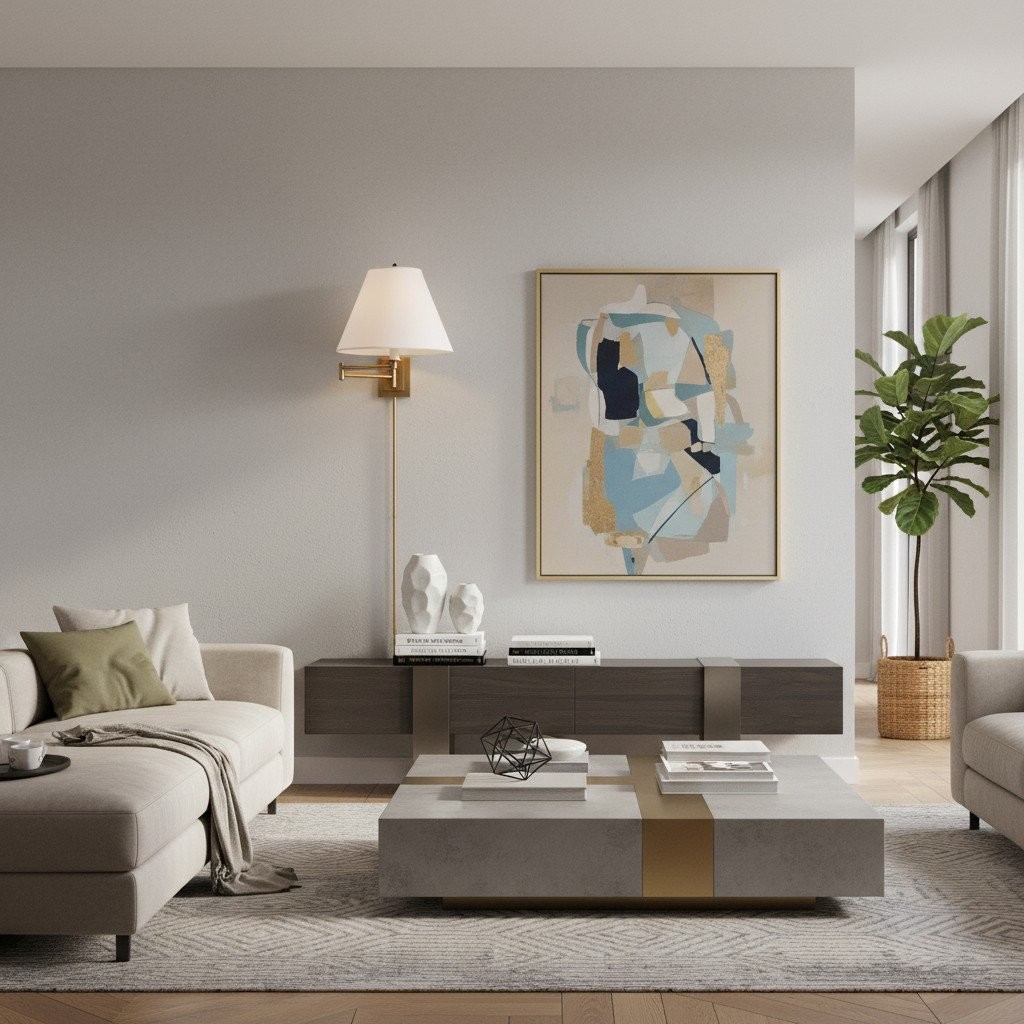 Arcuma Modern Swing Arm Wall Lamp - Fabric Ambient Lighting for BedRooms K2083