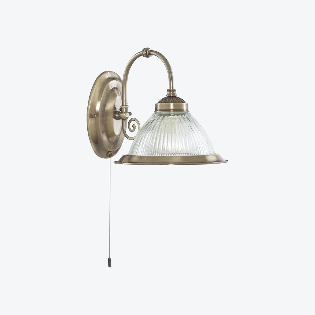 TF Vintora Ribbed Glass Wall Lamp - Industrial Bell Shape for Diner and Hallway K1975