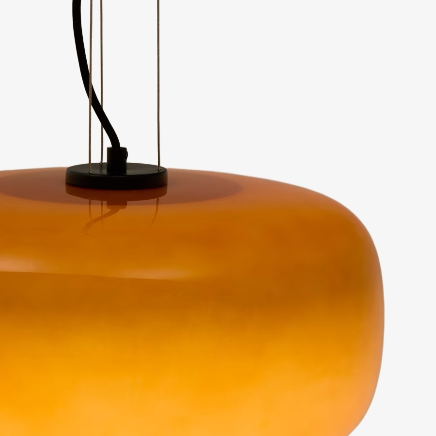 Lunorae Rounded Glass Pendant Lamp - Modern Sculptural Lighting for Living Room K2272