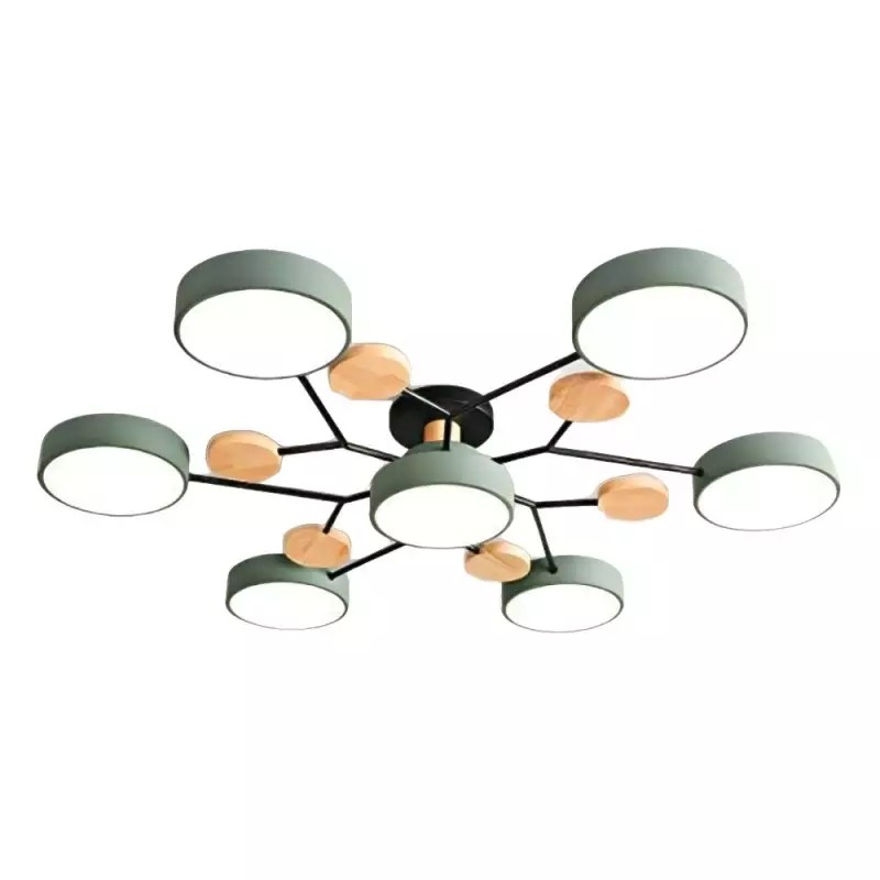 Coloful Branched Round Wooden Ceiling Light K176
