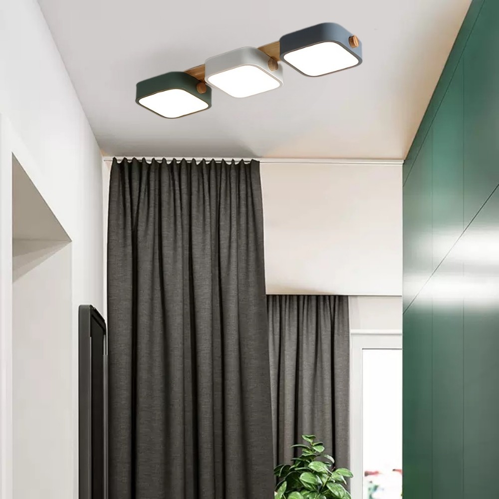 Nordic Multi Square Wood Led Celing Light K941
