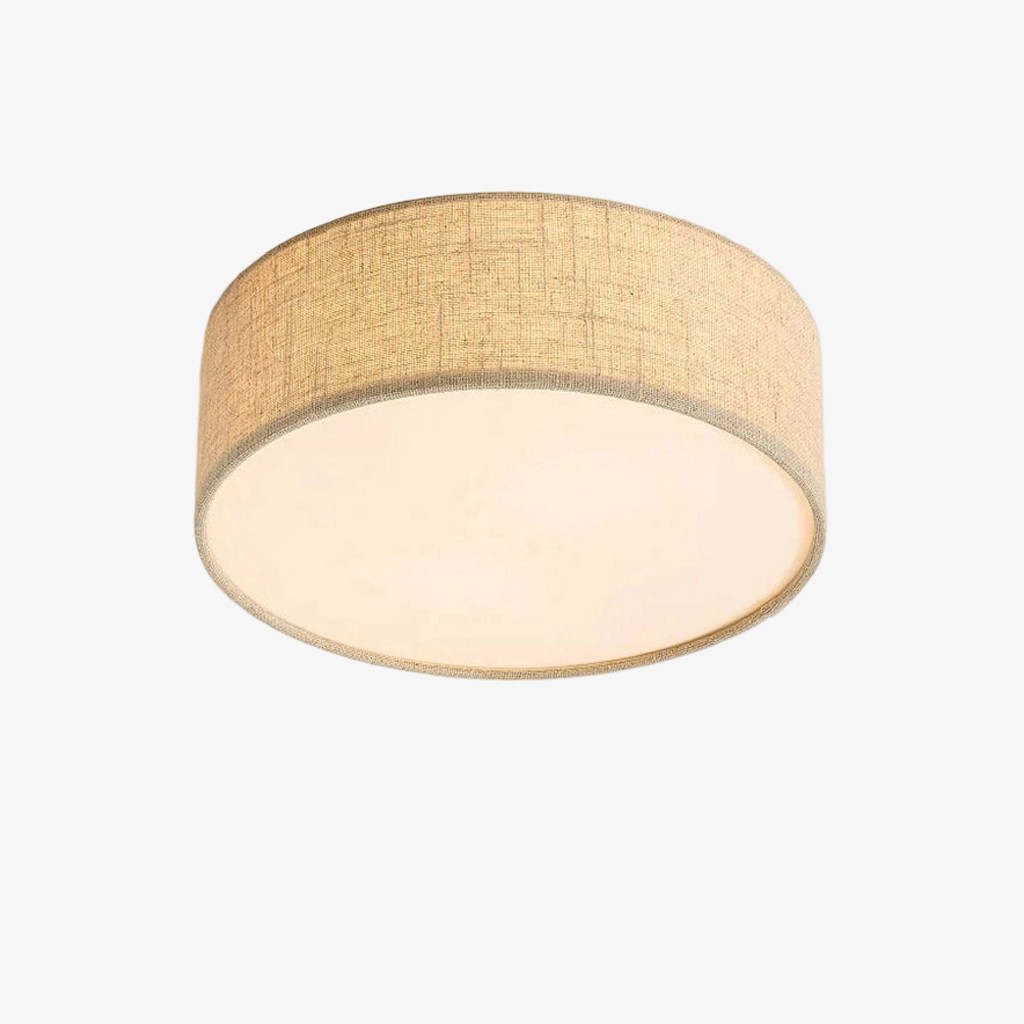 Dumora Elegant Linen Drum Flushmount – Modern Ceiling Light for Every Room K1289