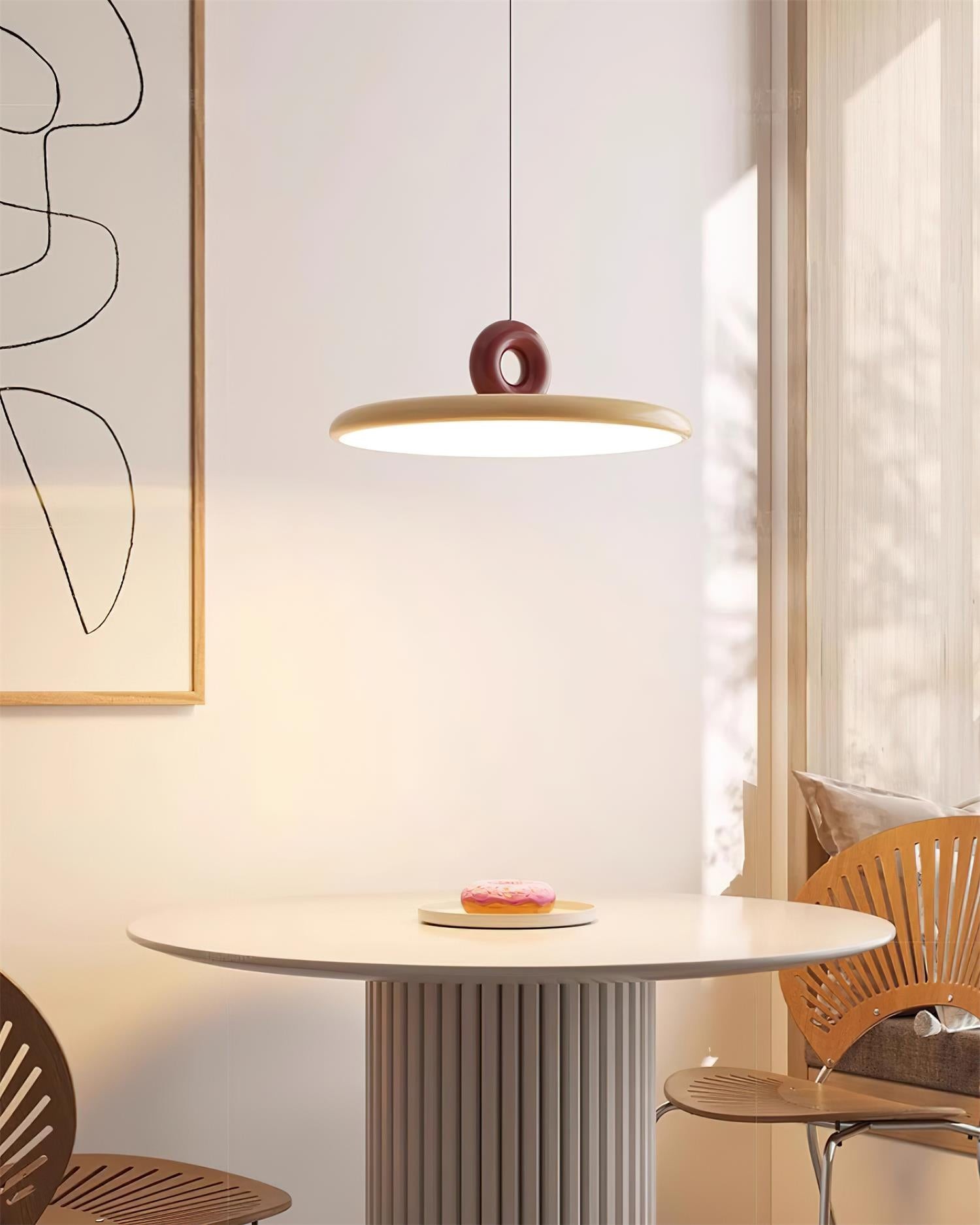 Cream Style Vertical Flying Saucer Pendant Lamp K343