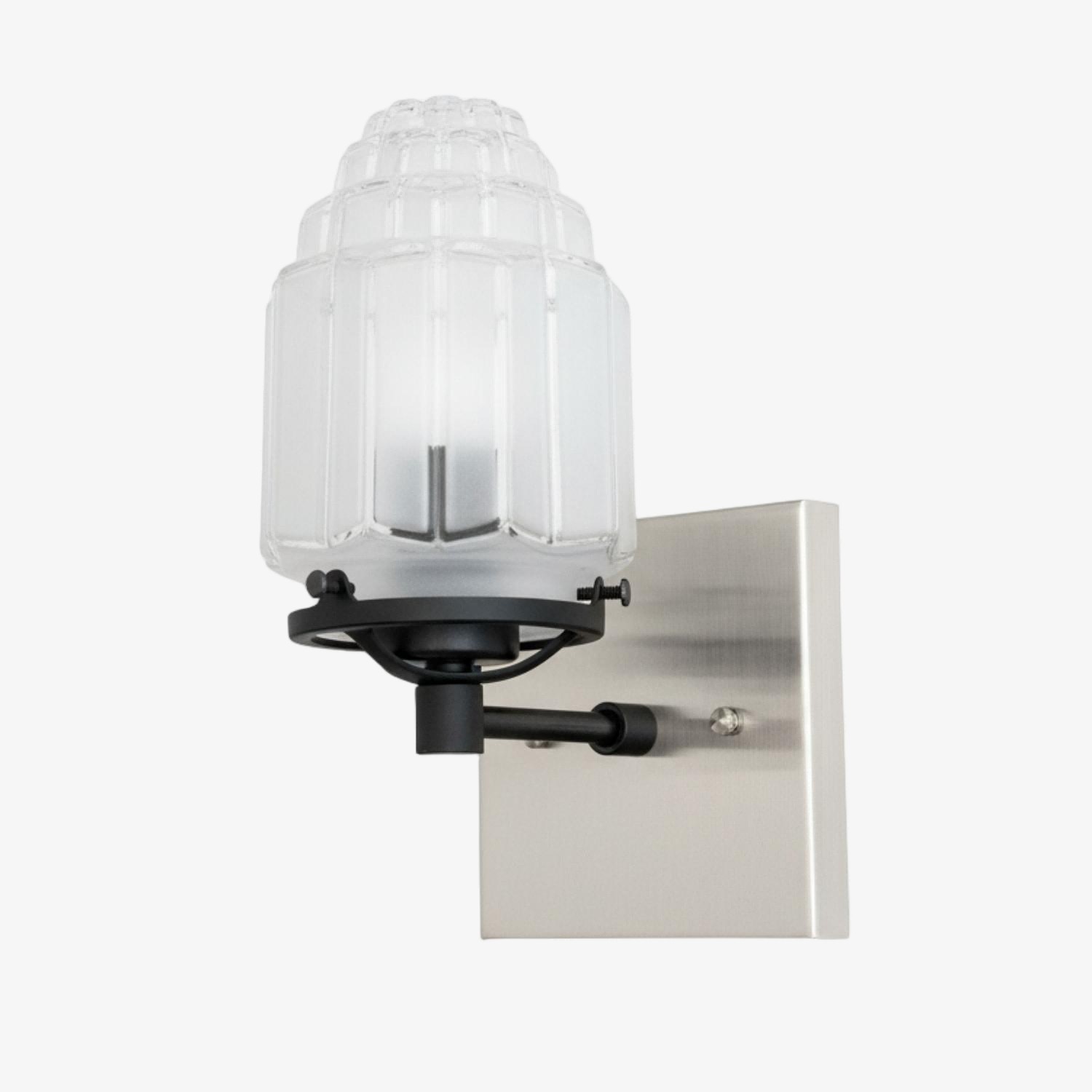 Tierlux Glass Art Deco Wall Sconce - Glass Frosted Globes with Skyscraper Globe K1471