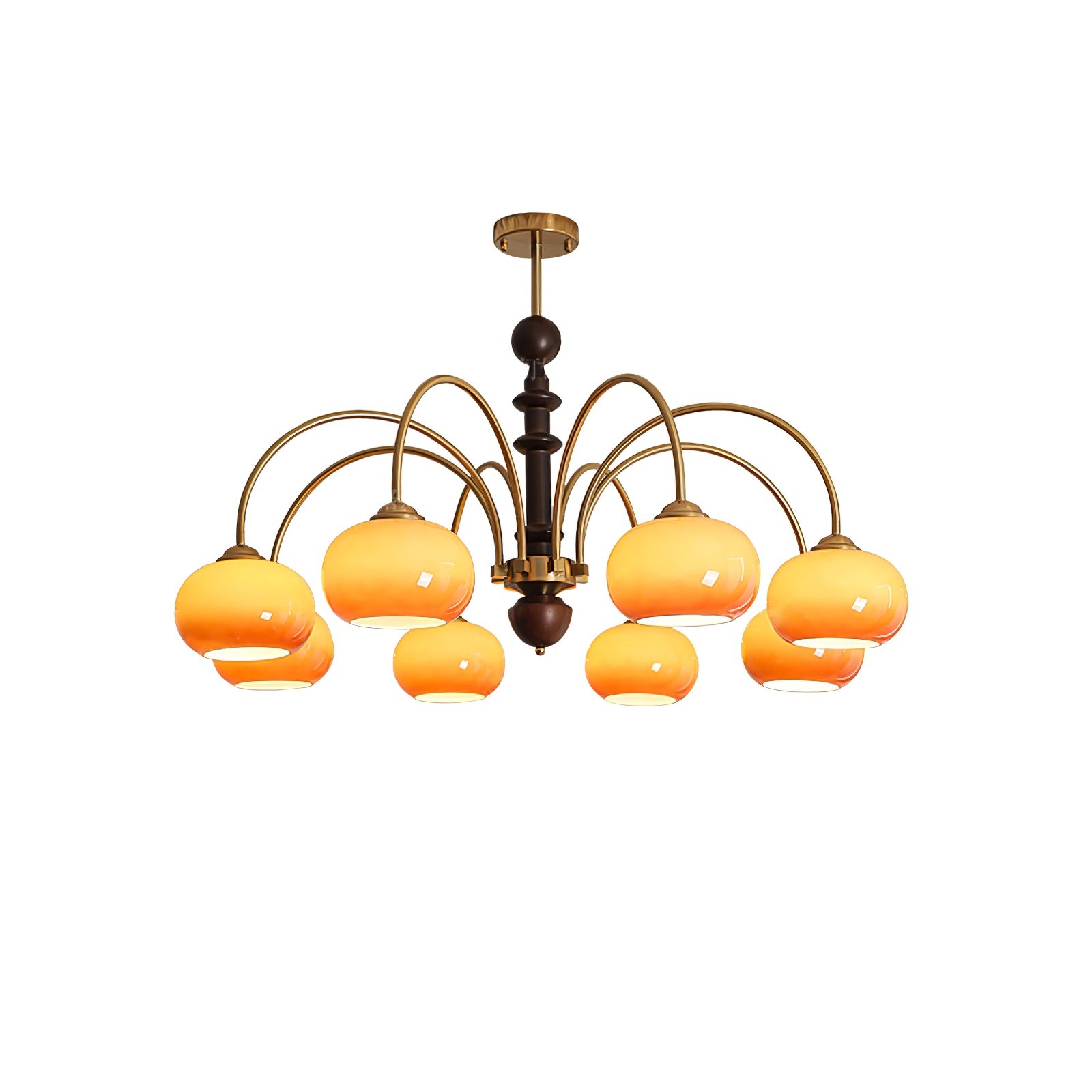 Vintage Bauhaus Persimmon Chandelier K632