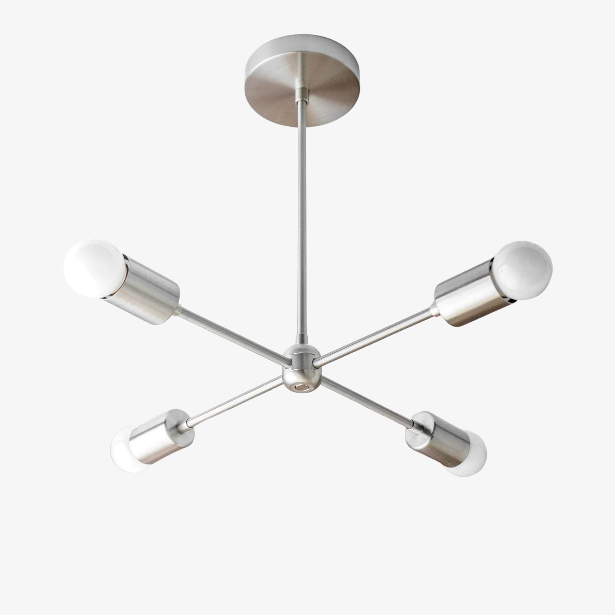 Mobilux Line Mid Century Gold Sputnik Chandelier - Geometric Brass Fixture K1445