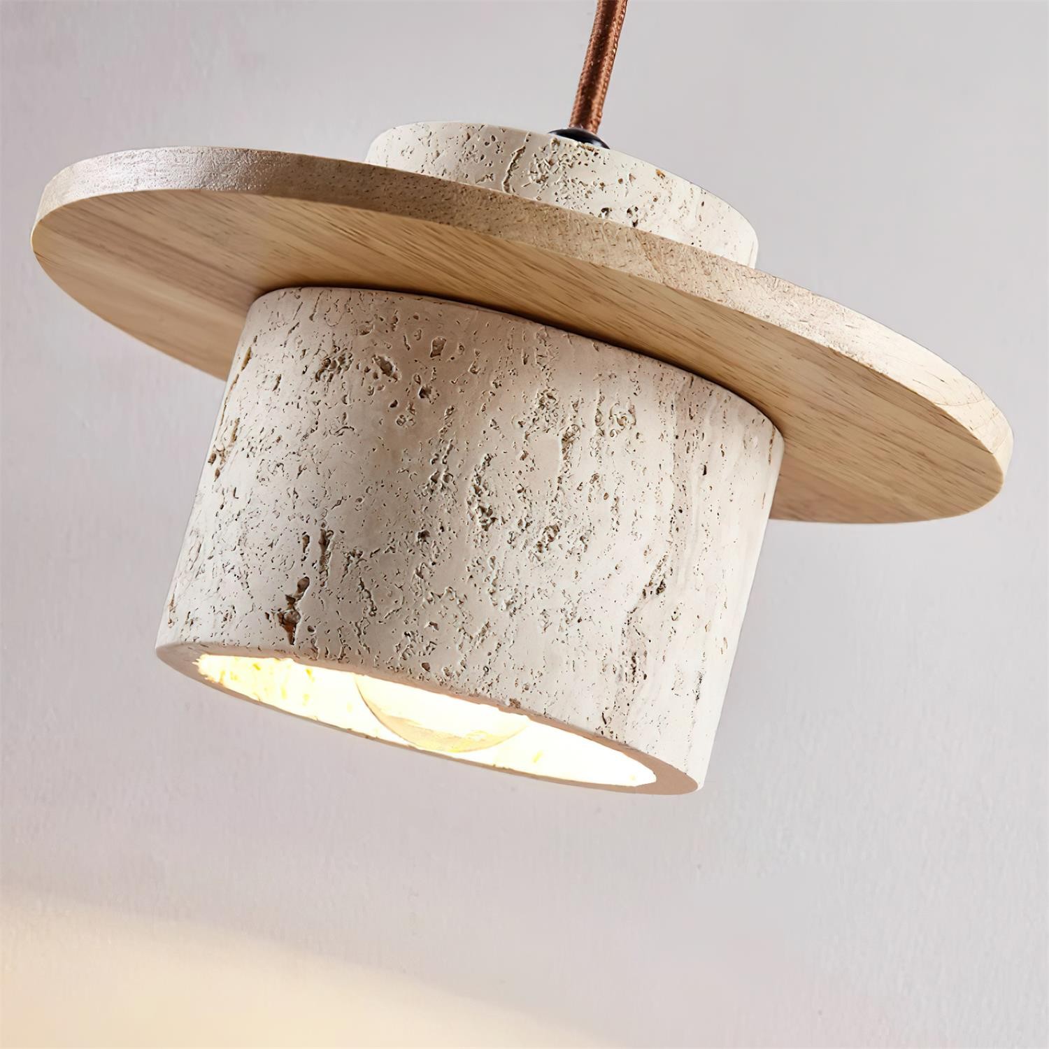 Elegant Textured Cylindra Stone Pendant Lamp K824