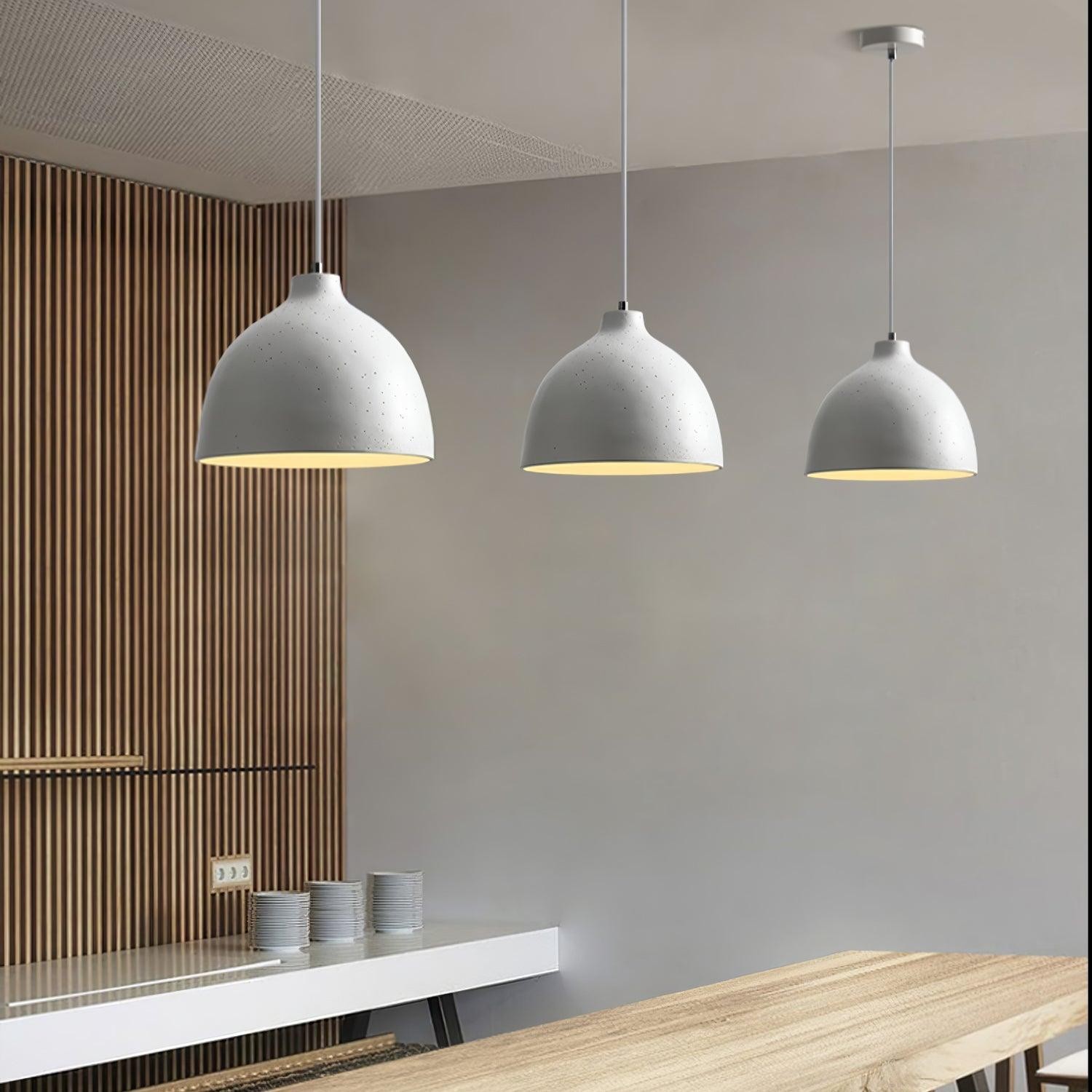 Modern Minimalist Industrial Resin Bowl LED Pendant Light K620
