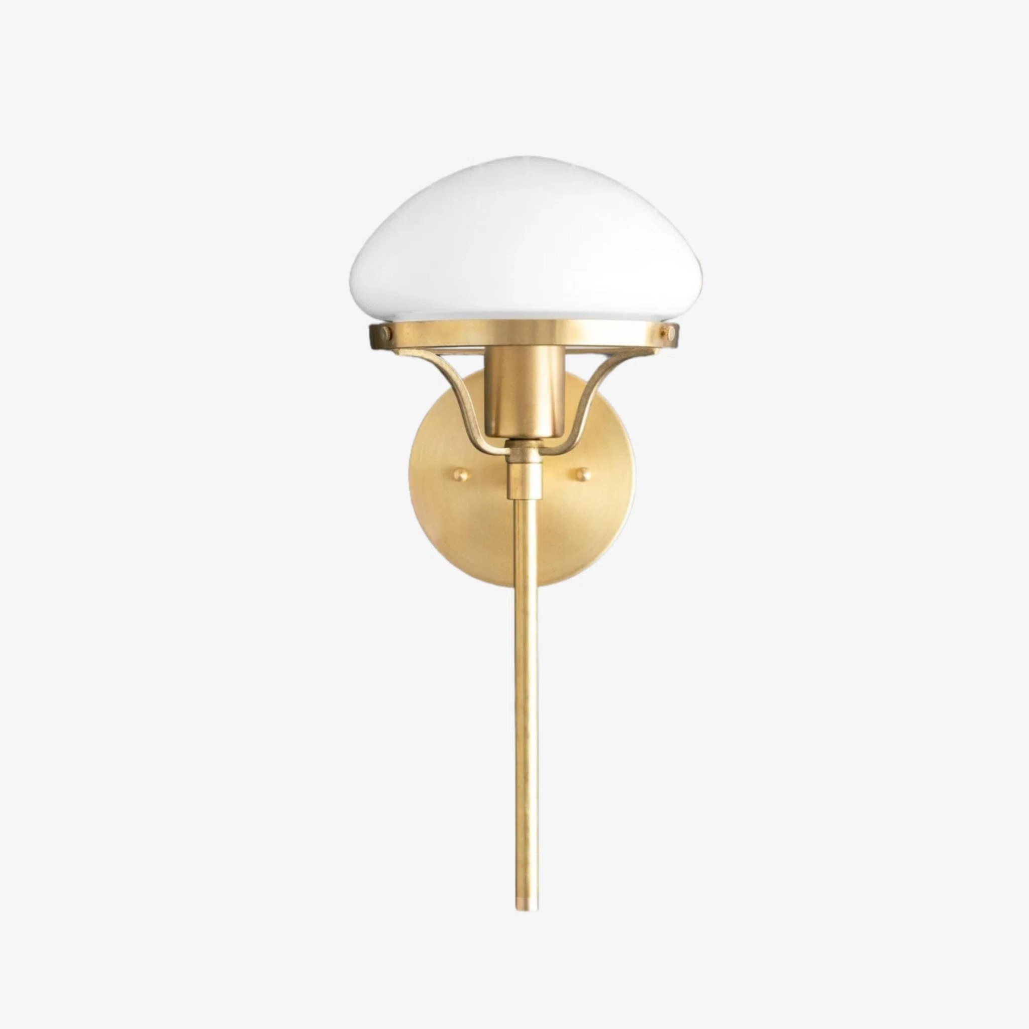 Ornato Luxe Modern Art Deco Wall Light - Opal Glass Globe Sconce - Brass or Black K1503