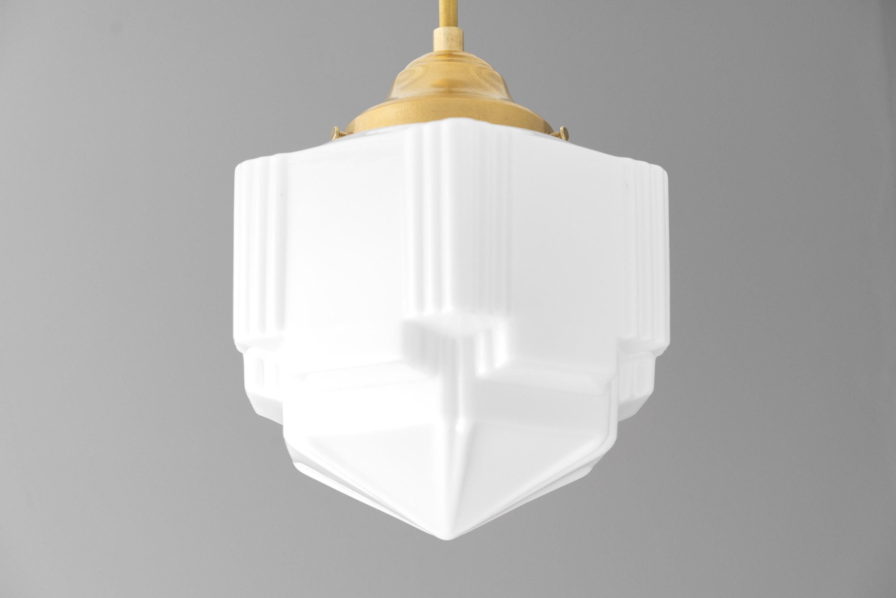 Geotower Glass Modern Pendant Light - Skyscraper Design - Brass or Black or Nickel Finish K1544
