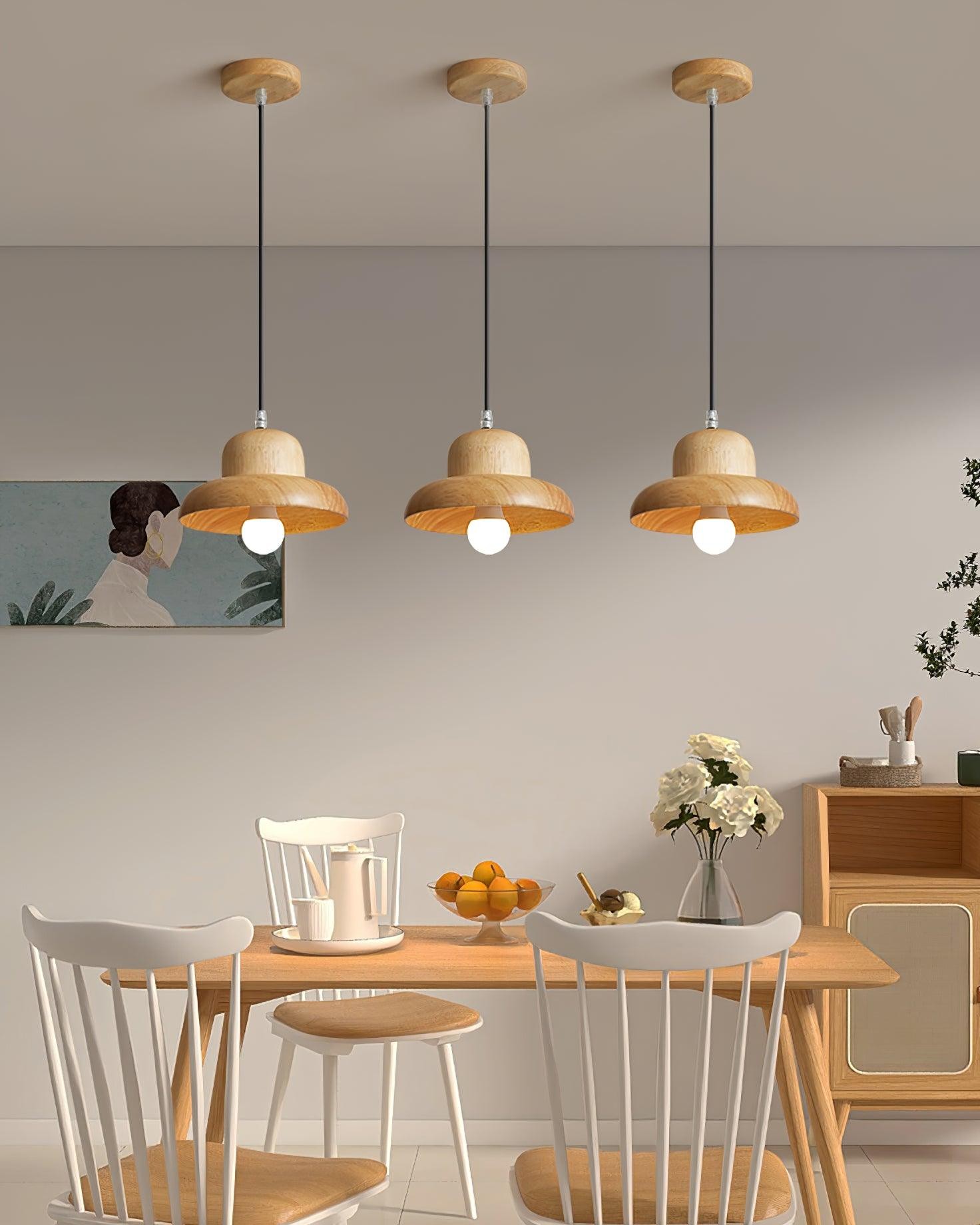 Wood Hat Pendant Lamp K777