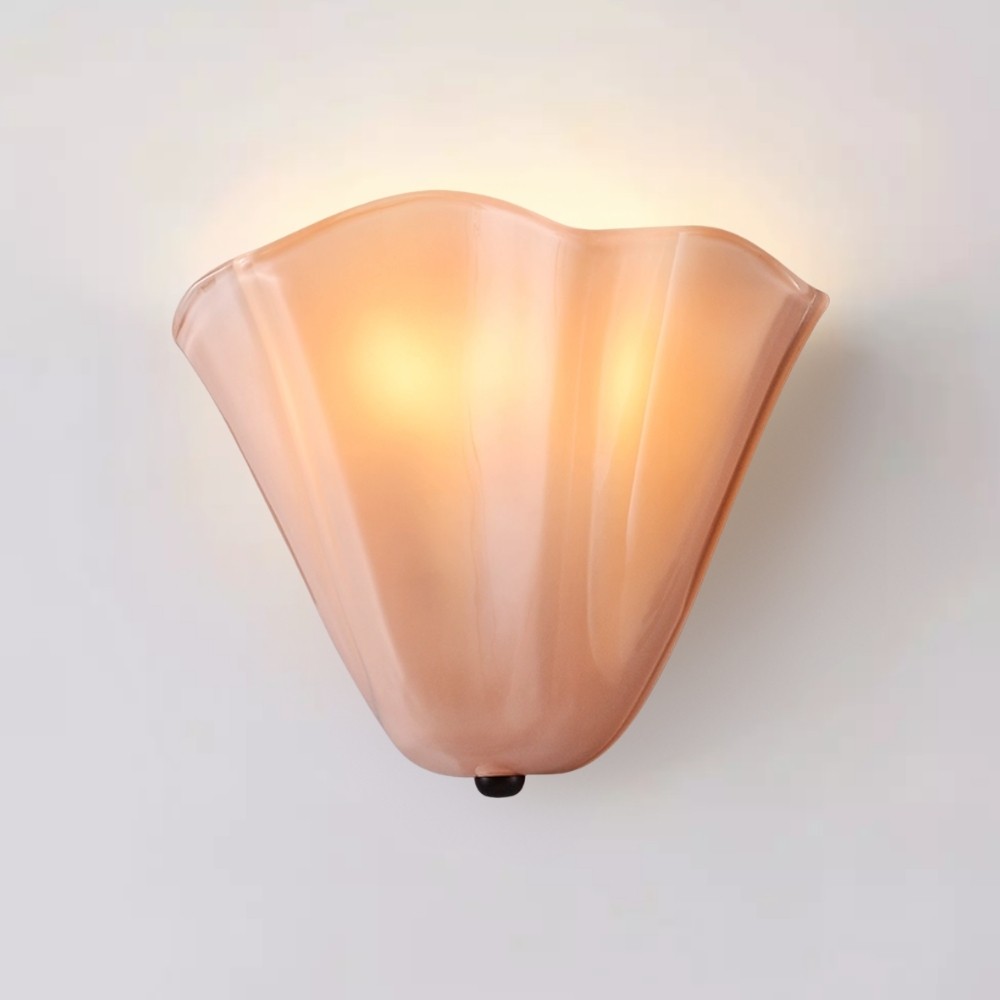 Bellina Retro Fluted Glass Wall Sconce - Mid-century Modern Vera Wall Lamp for Hallway K891