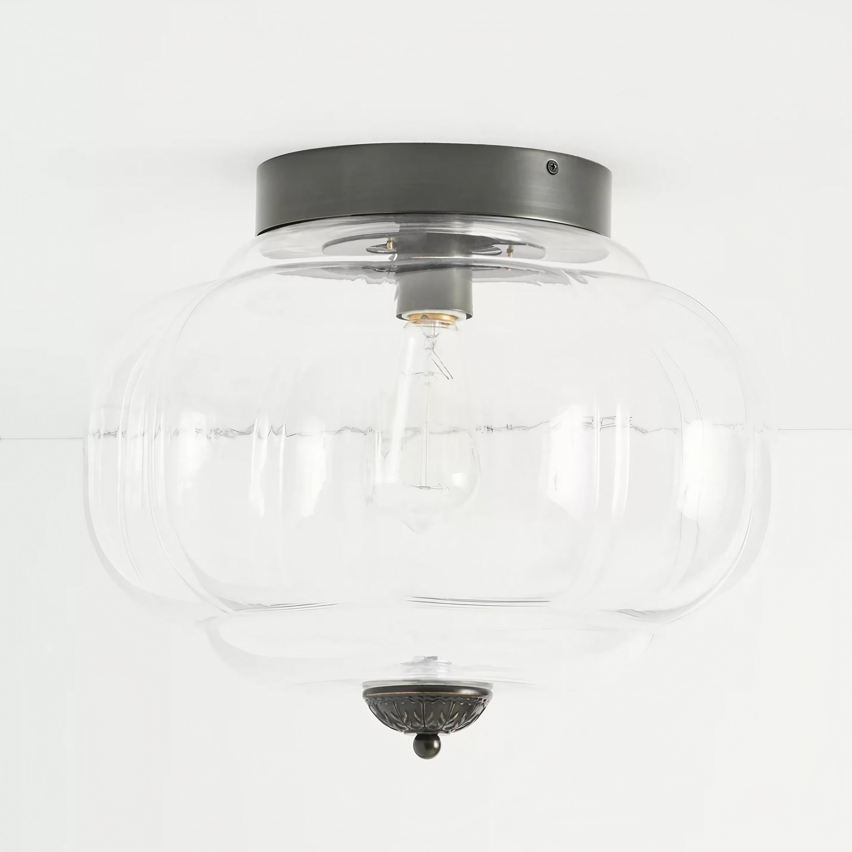 Eloise Vintage Lantern Style Ceiling Light – Elegant Glass Shade Fixture for Hallway K1137