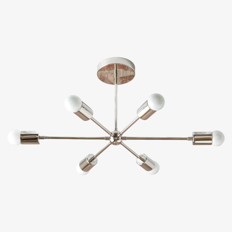 Mobilux Line Mid Century Modern Chandelier - 6 Heads Hanging Light K1436