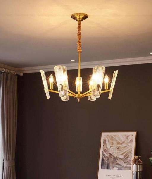Glass Disks Chandelier/Brass