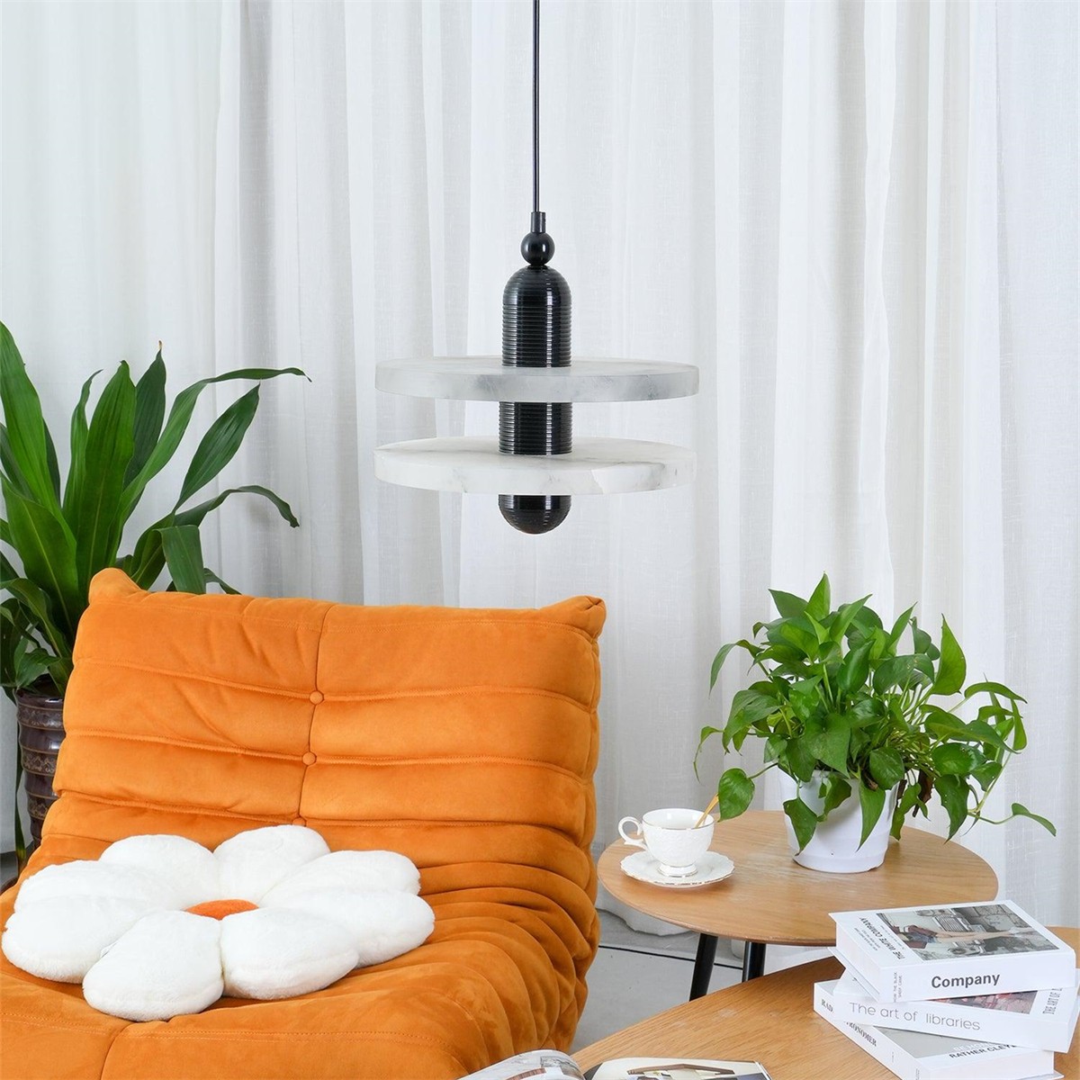 Elegant Disc Alabaster Pendant Light K211