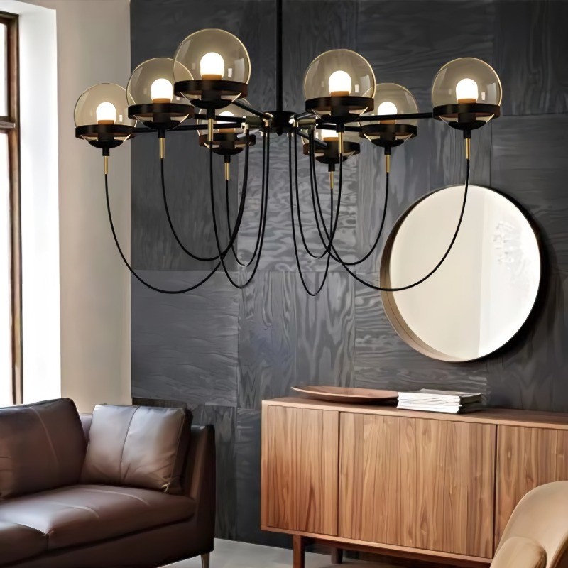 Glass ball chandelier