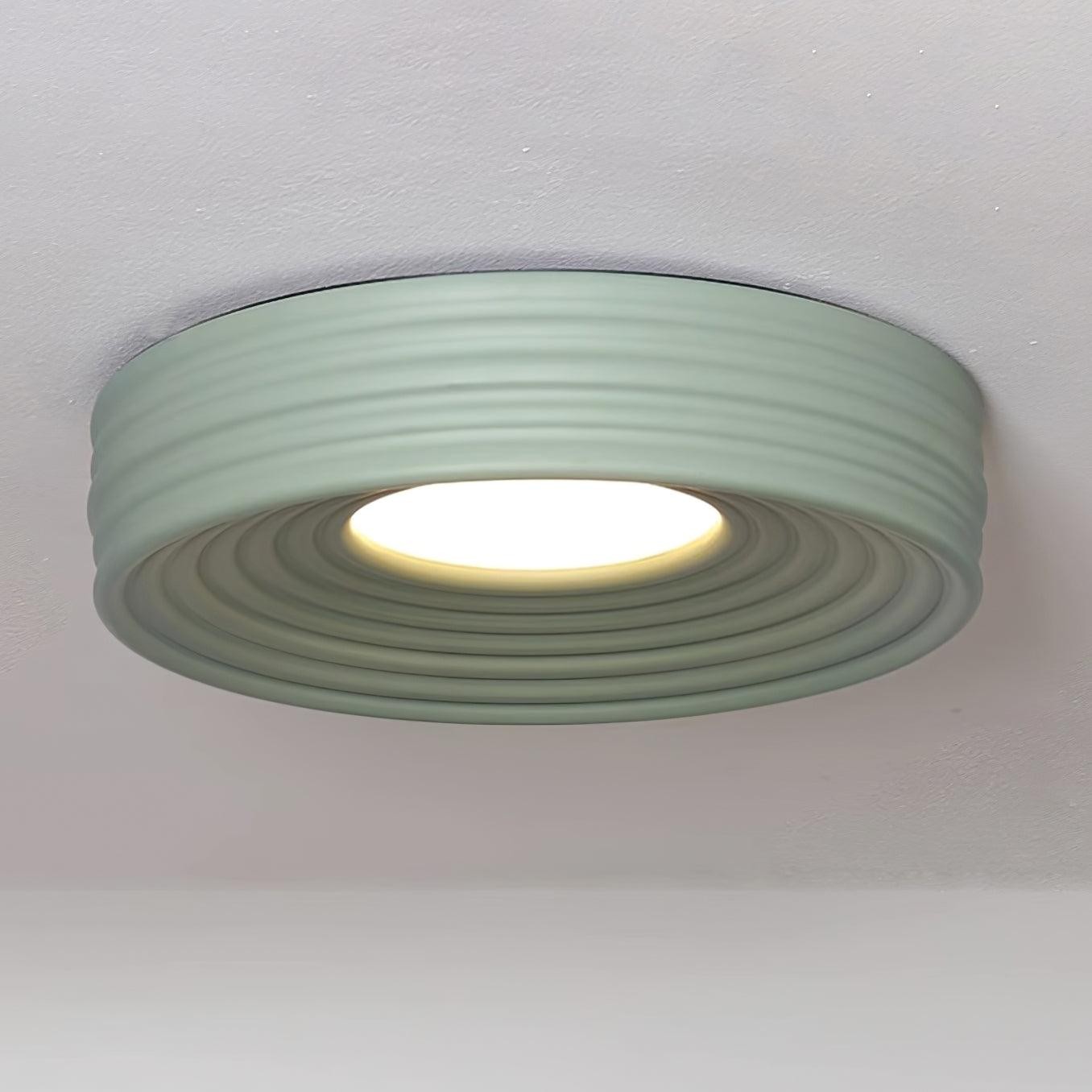 Cream Ribbed Three-color Changing Ceiling Light K337
