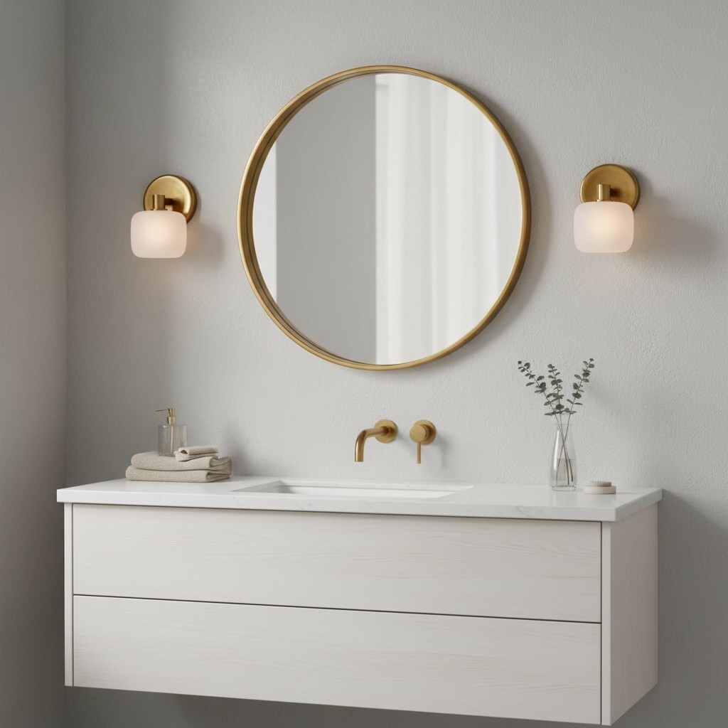 Lirra Modern Frosted Glass Wall Sconce - Minimalist Vanity Lighting for Bathroom K1714