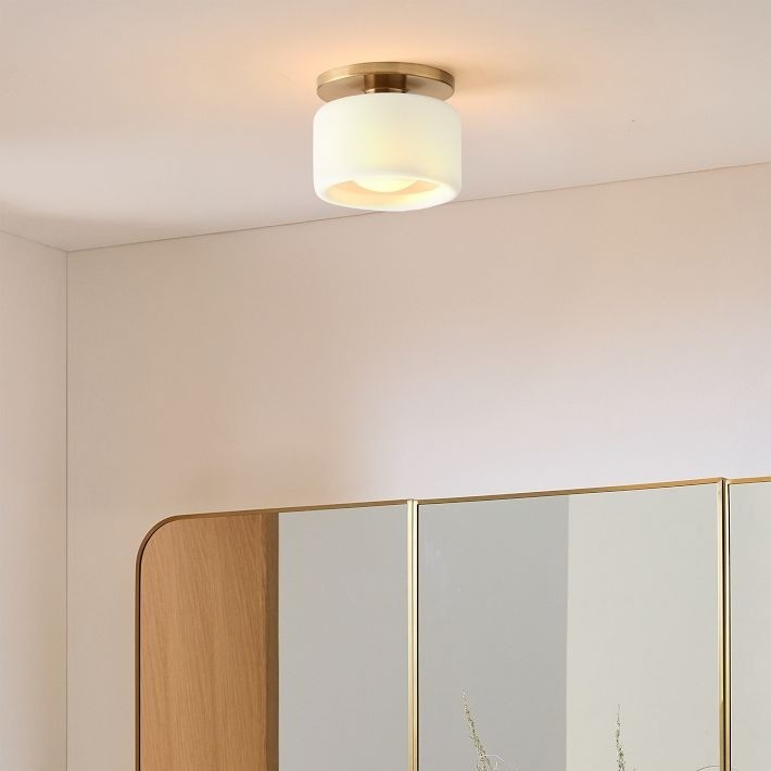 Cerova Modern Porcelain Flush Mount Ceiling Light– Elegant Ivory Shade K1373
