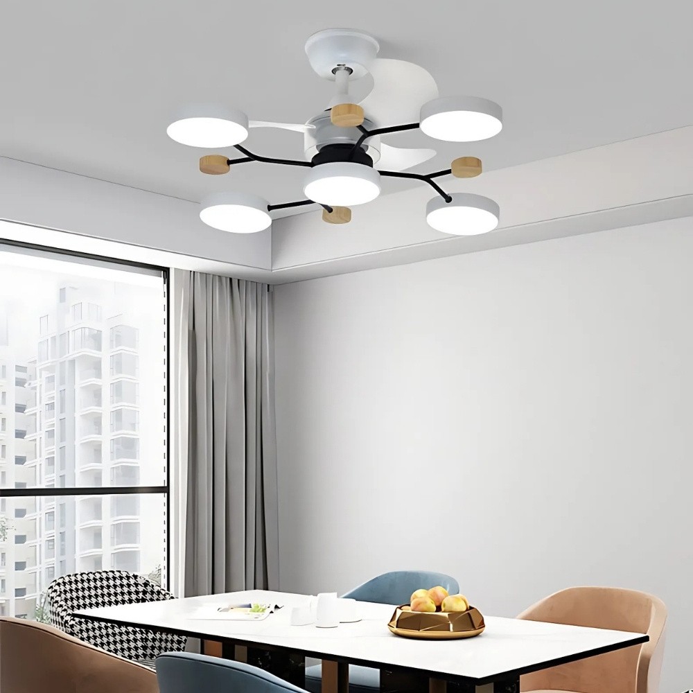 Nordic Branch Quiet Led Ceiling Fan Light K950