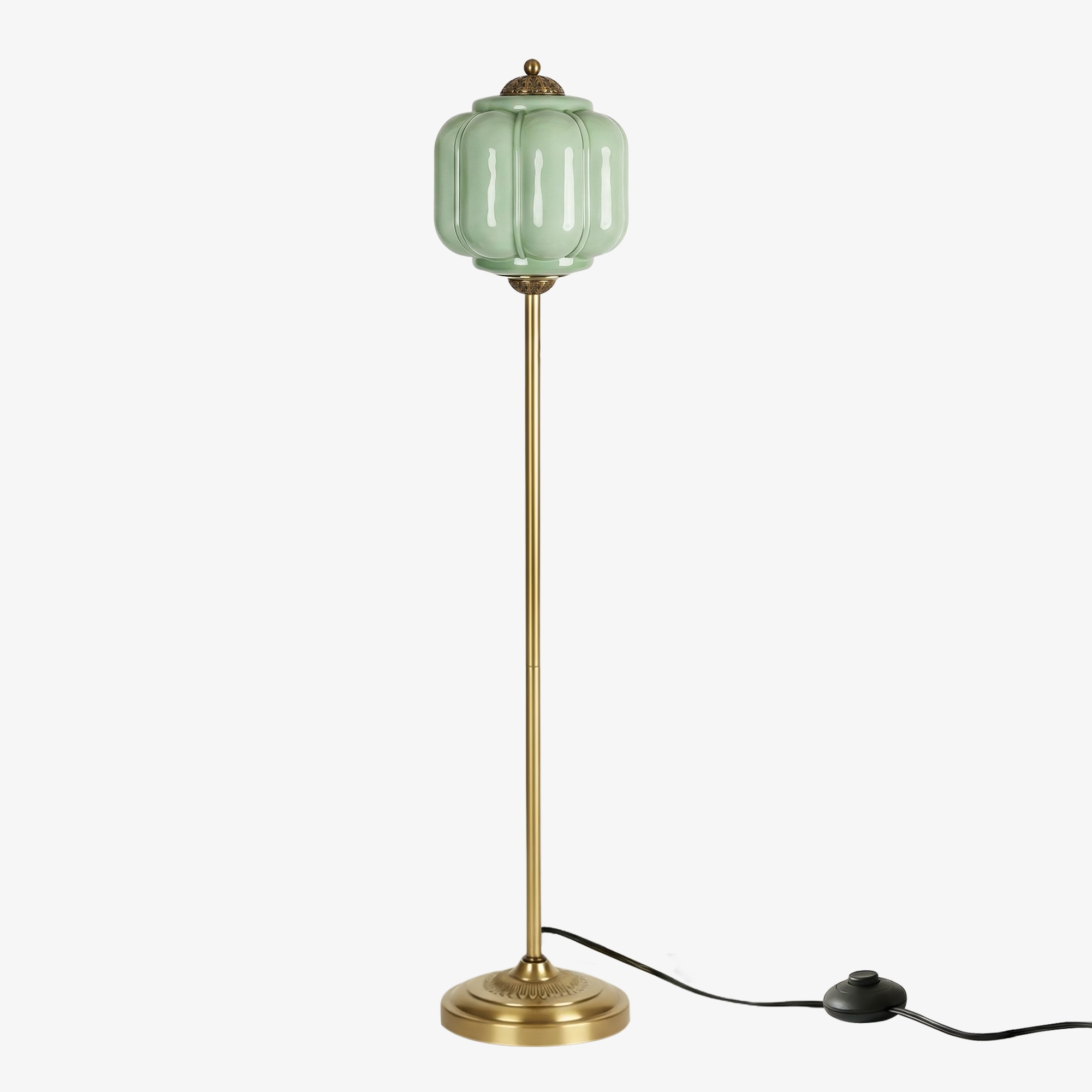 Eloise Handcrafted Retro Glass Floor Lamp - Lantern Form Floor Light for Reading Corners K2345