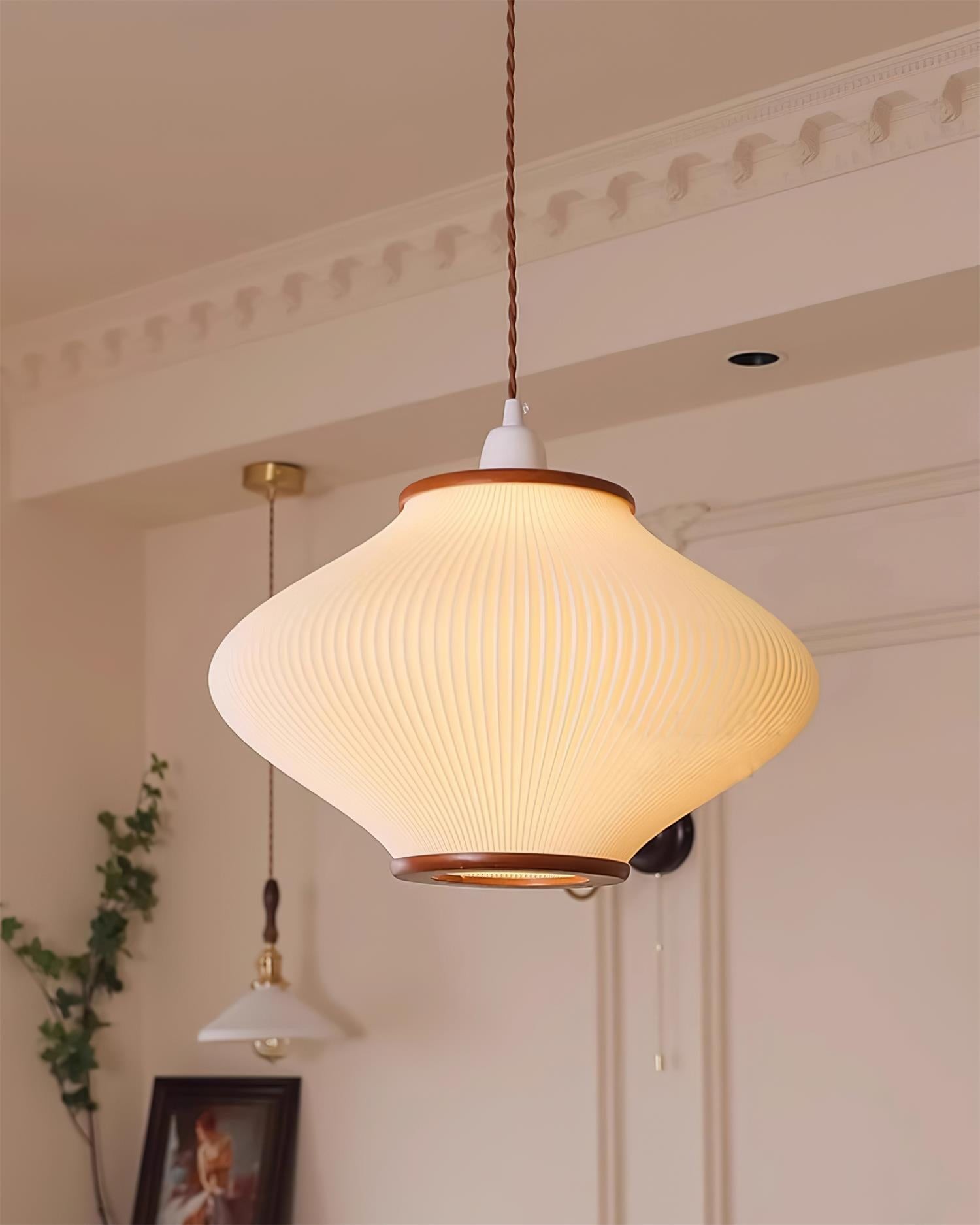 French Style Pine Bell Pendant Lamp K495