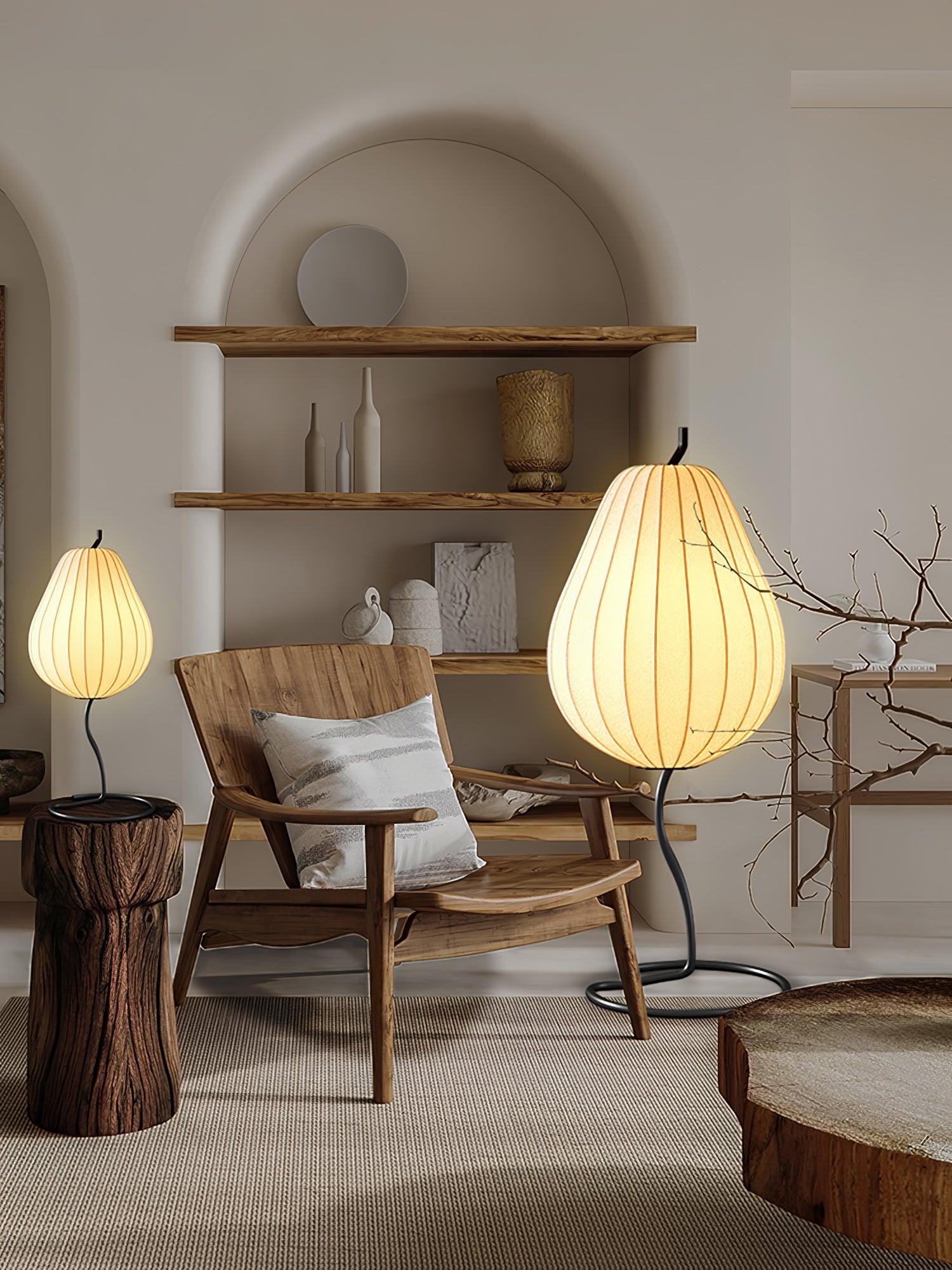 Pear-shaped Shite Floor Lamp Suitable For Living Room K581