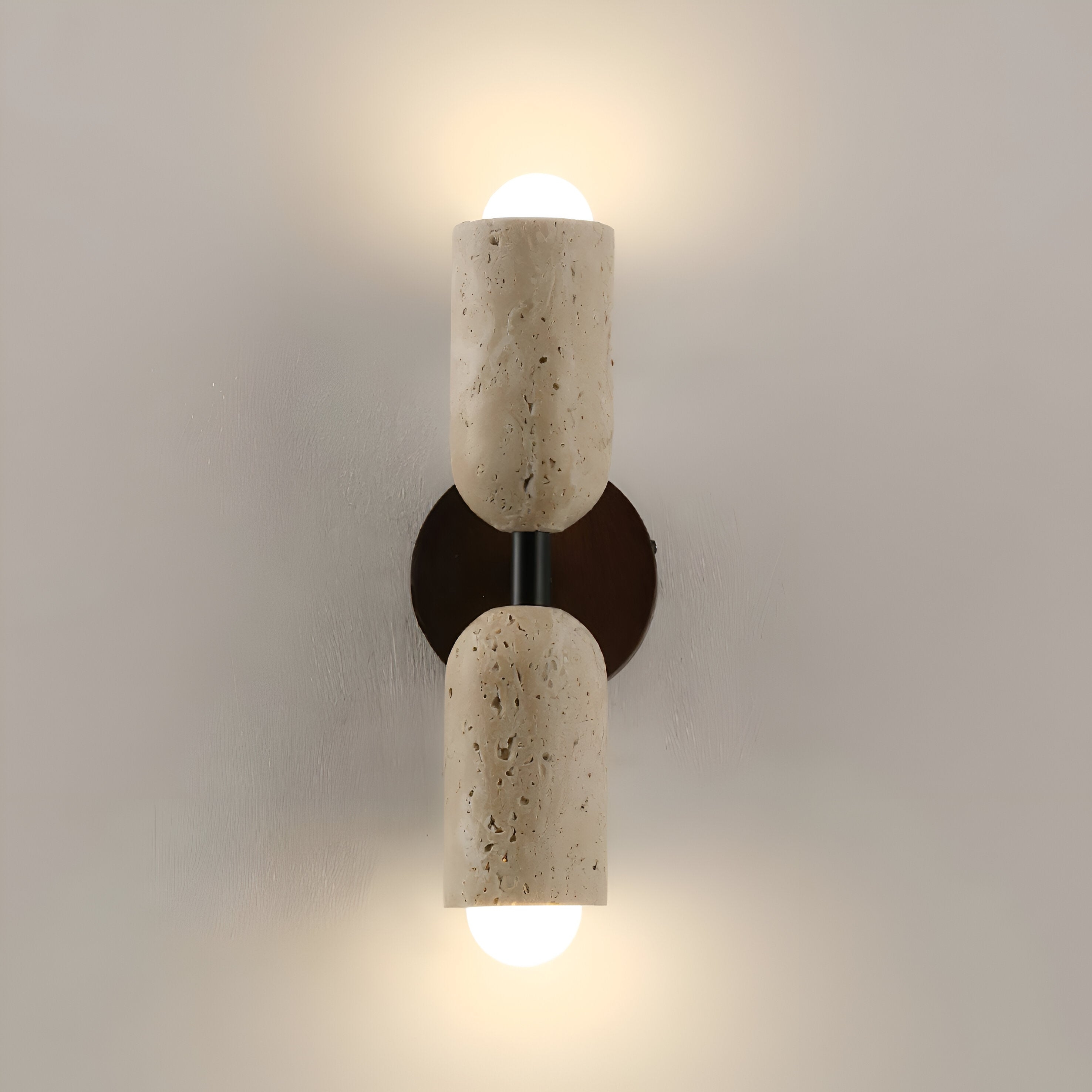 Merrill Travertine and Wood LED Wall Light D962