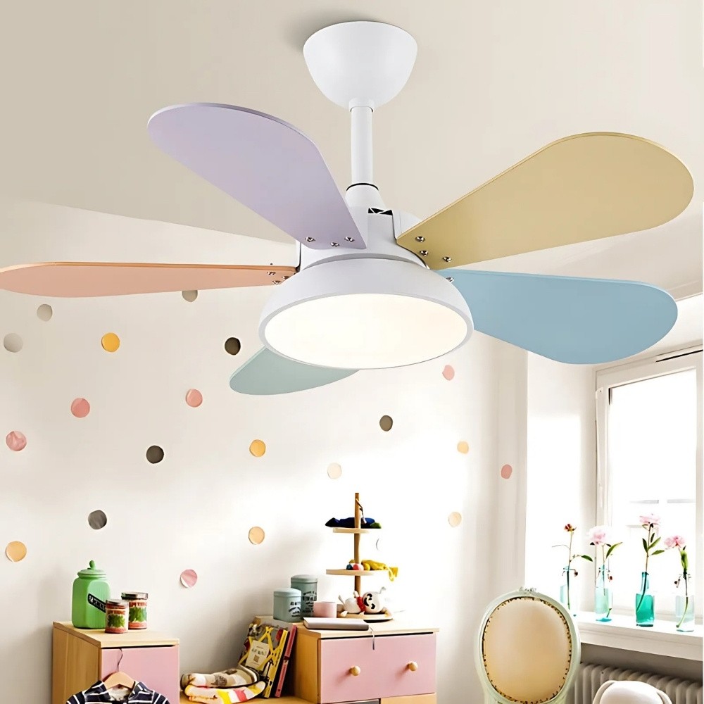 Nordic Colorful 3 Blade Ceiling Fan Light For Kids Room K1118