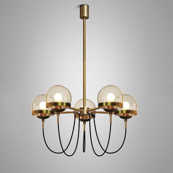 Glass ball chandelier