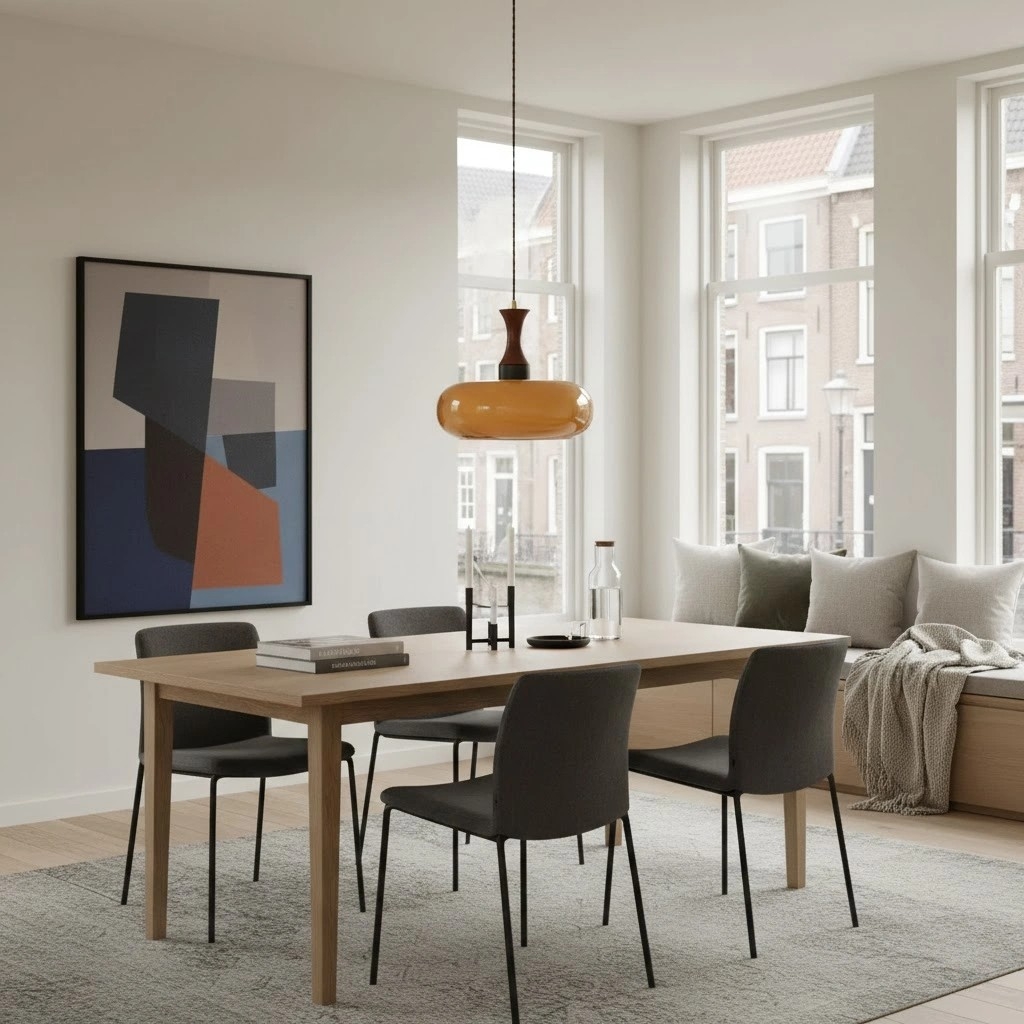 Velora Scandinavian Farmhouse Pendant with Glass Shade Modern Plug-In Design K2333