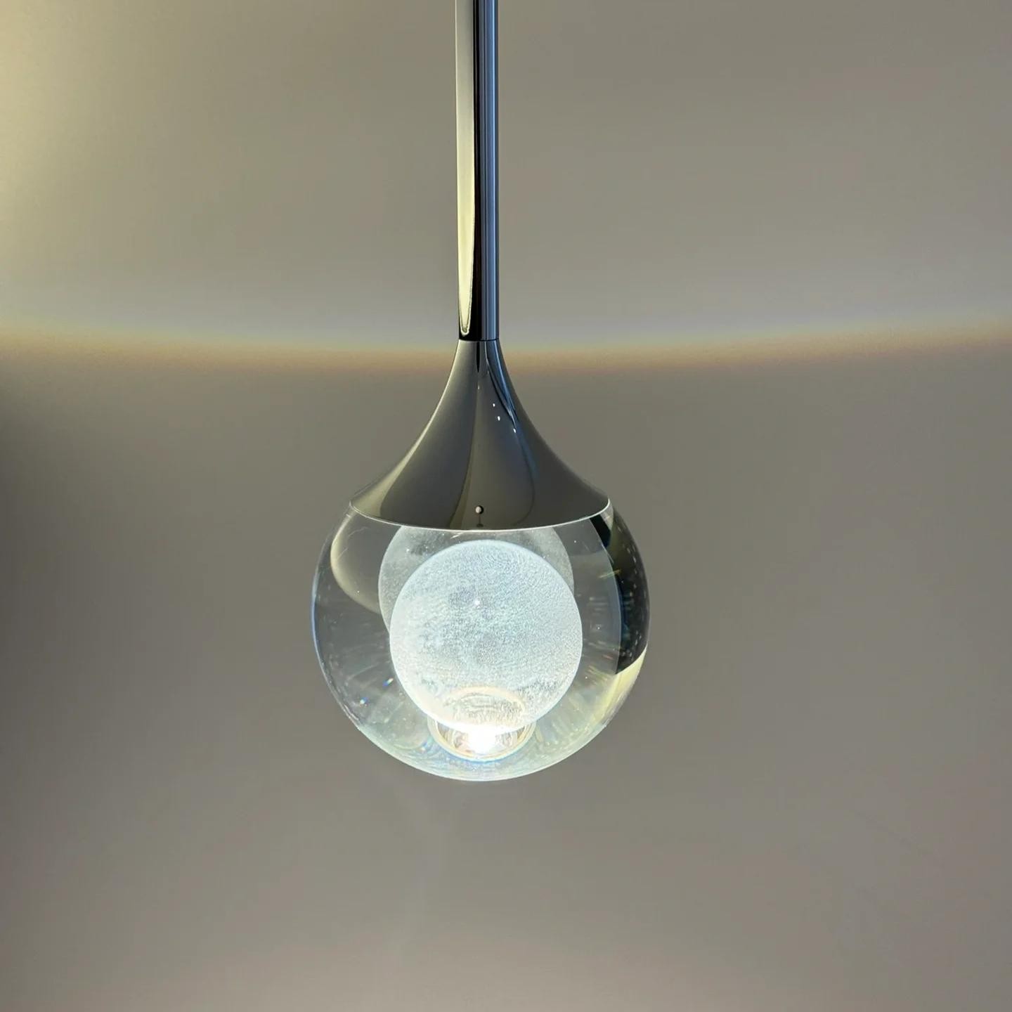 Moon Clear Glass Ball Pendant Light K787