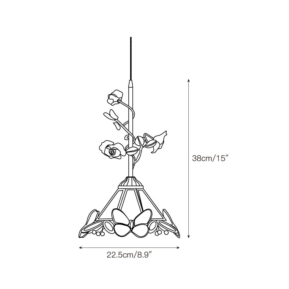 Lalique Rose Glass Pendant Lamp D674