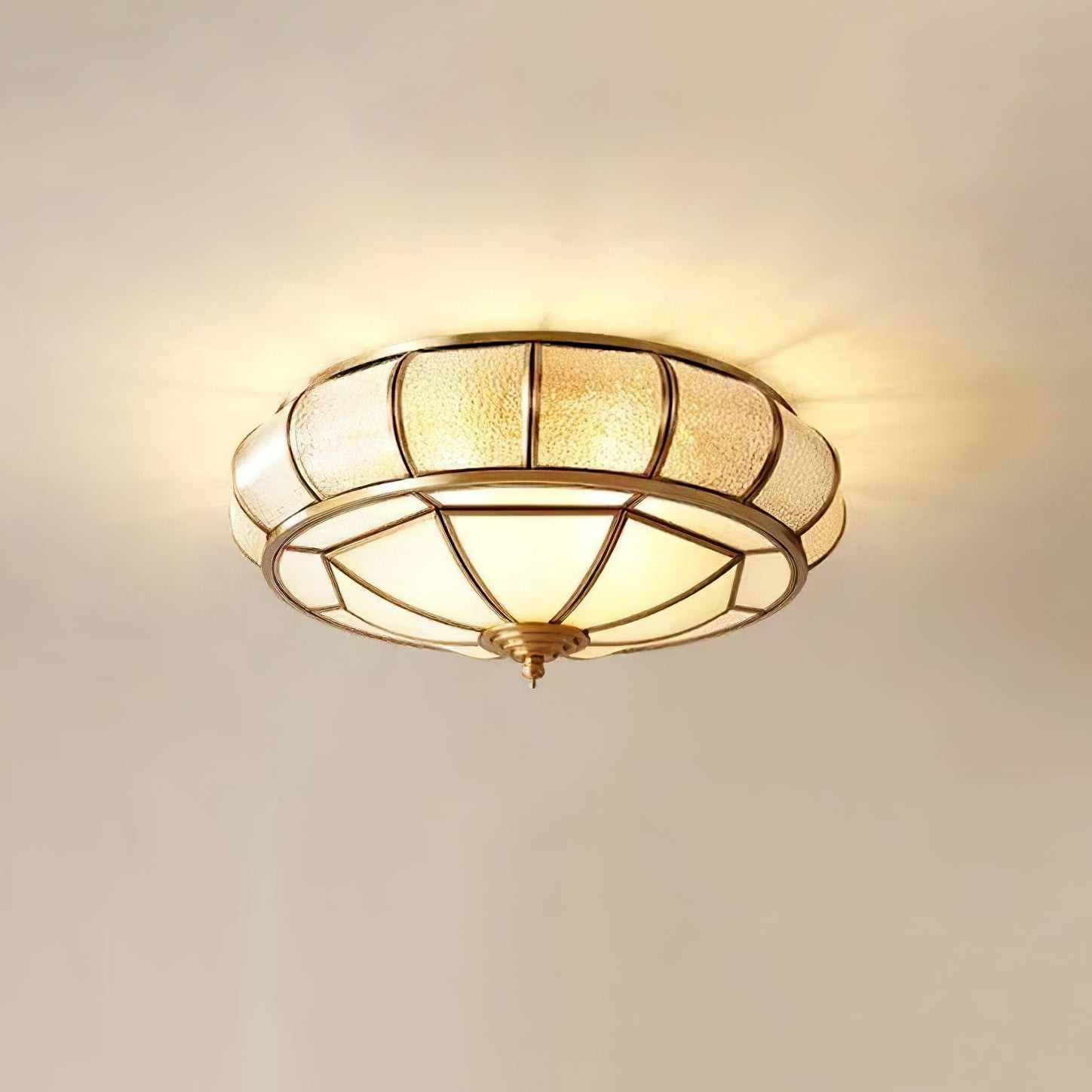 Round Textured Glass Ceiling Light K650
