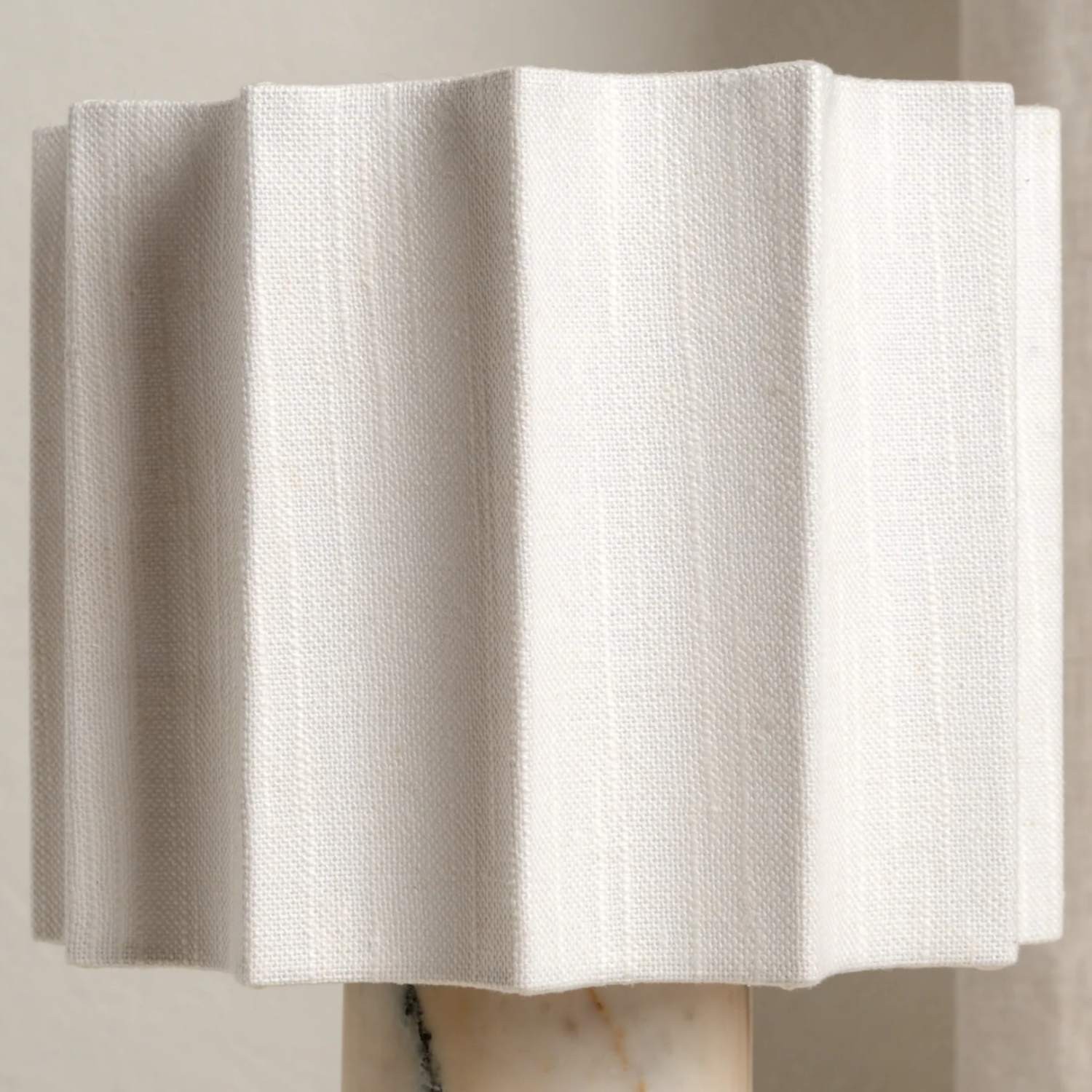 Cavilon Soft Ambient Table Lamp - Stylish Fan Shaped Shade with Marble Base K2053