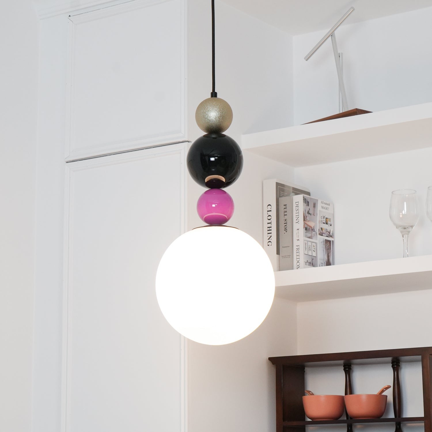Round Balls Stacking Pink Pendant Lamp K646